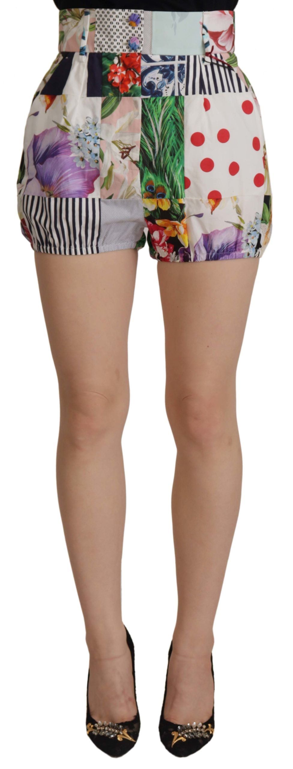 Dolce &amp; Gabbana Short de créateur taille haute patchwork