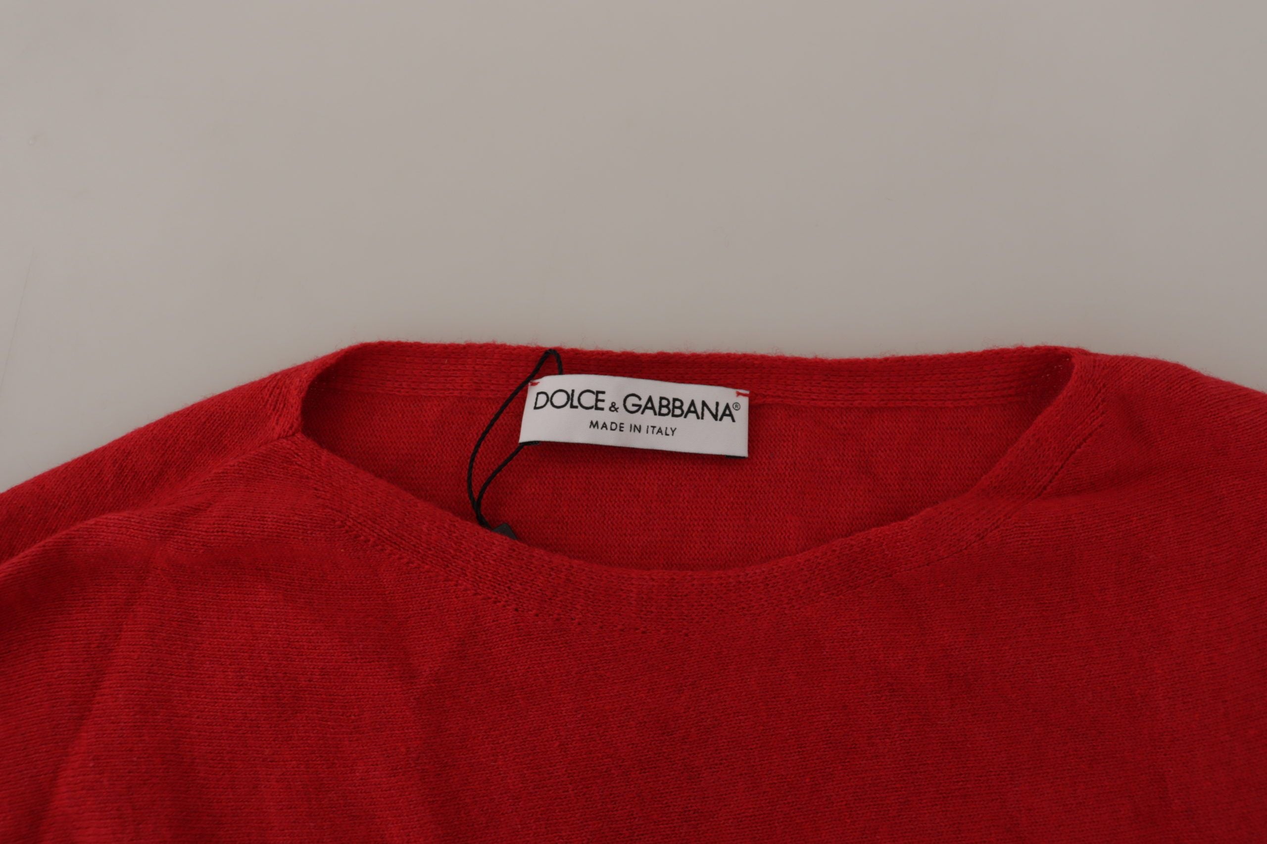 Dolce &amp; Gabbana Élégant pull en tricot de laine mélangée rouge