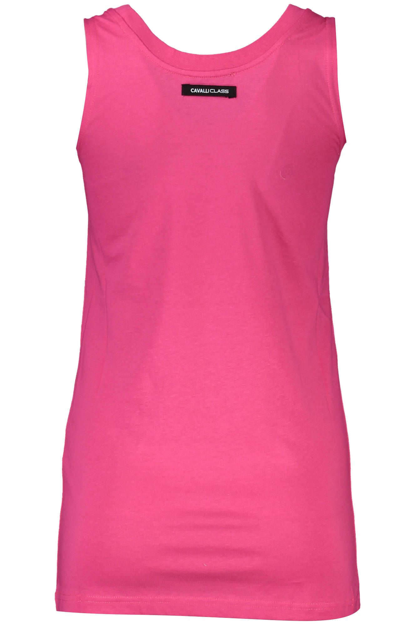 Cavalli Class Elegant Pink Cotton Tank with Logo Print