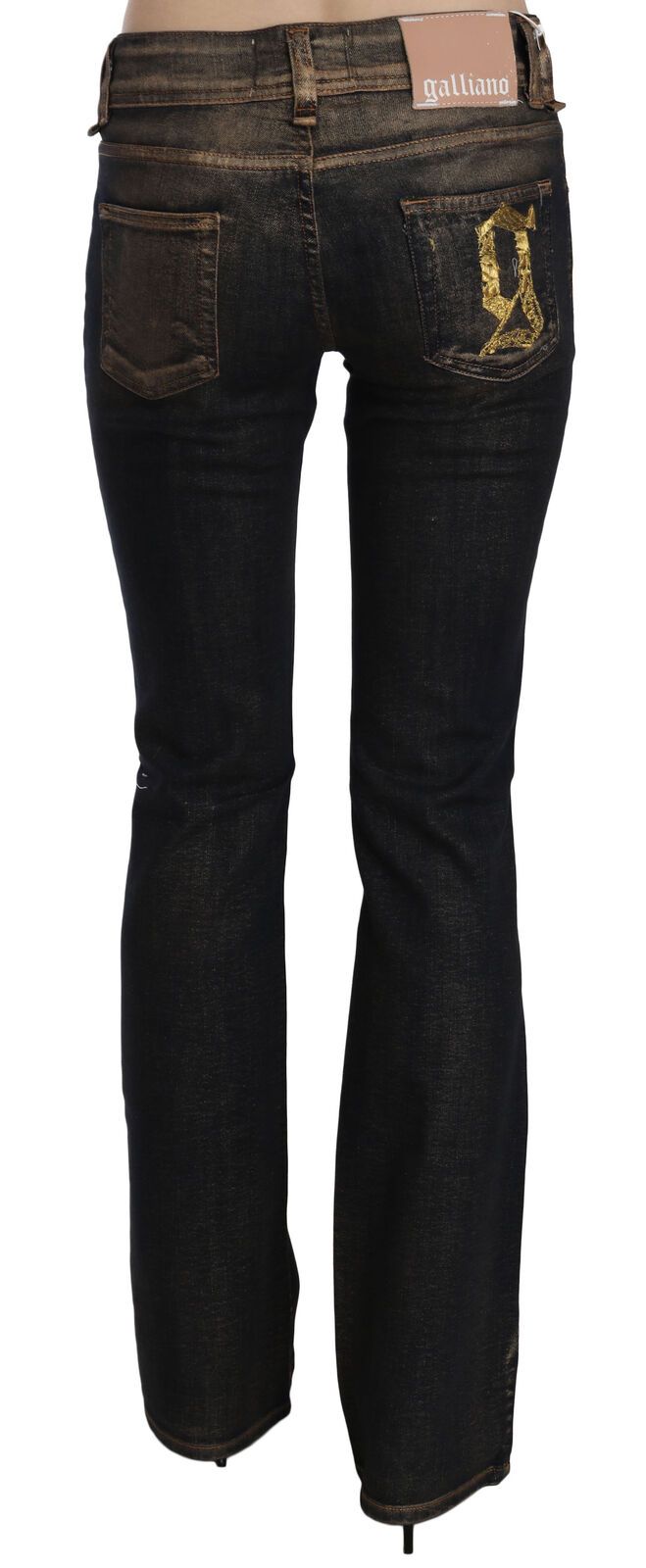 John Galliano Chic Flared Mid Waist Black Denim