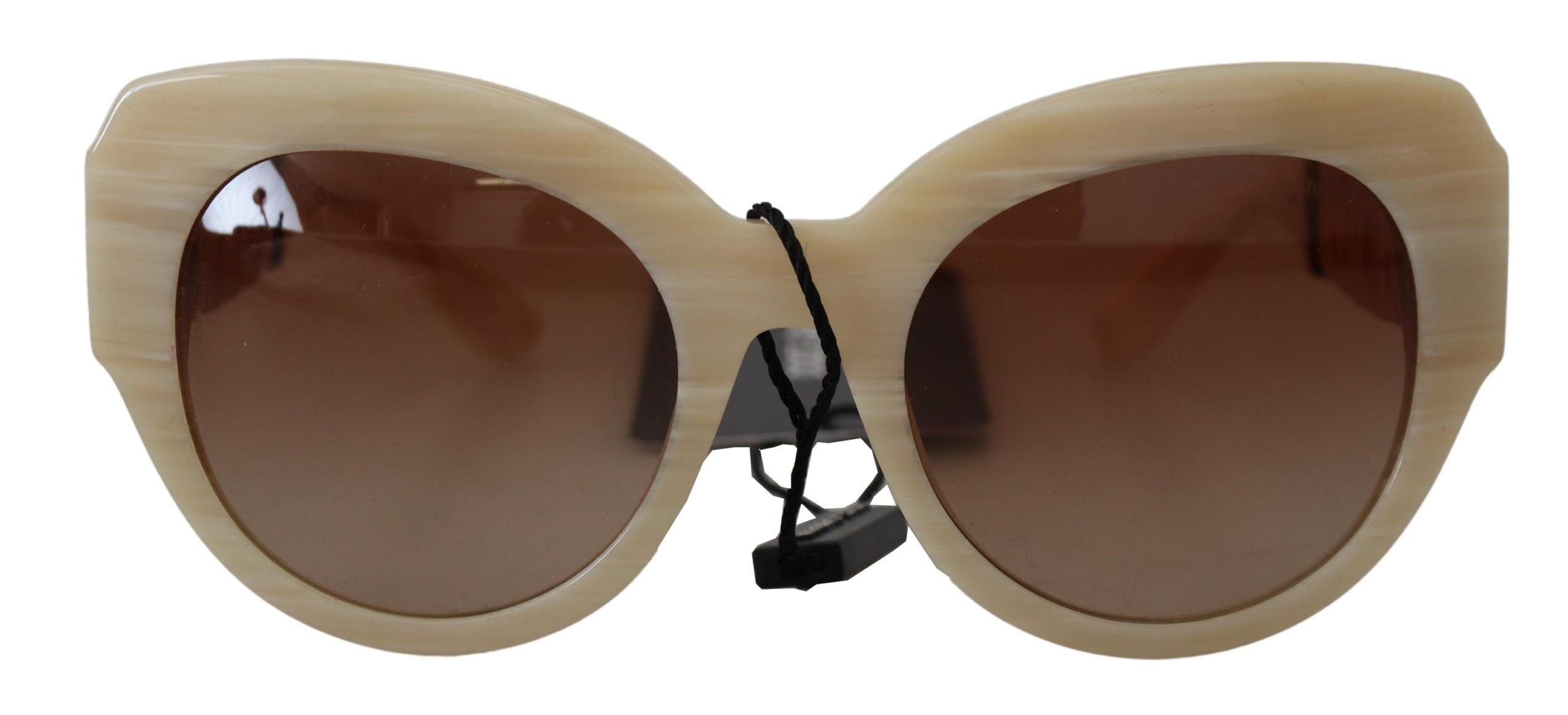 Lunettes de soleil femme en acétate beige chic Dolce &amp; Gabbana