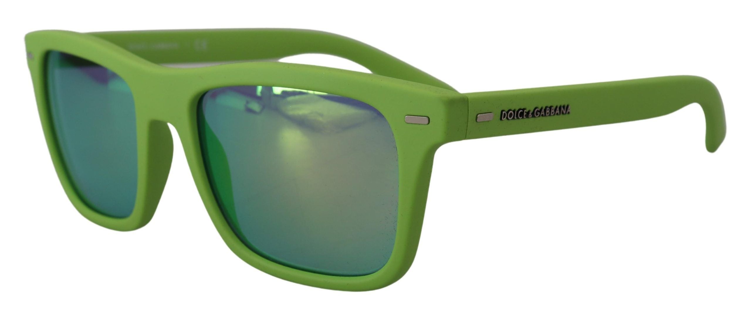 Dolce &amp; Gabbana Lunettes de soleil cerclées chic vert acide