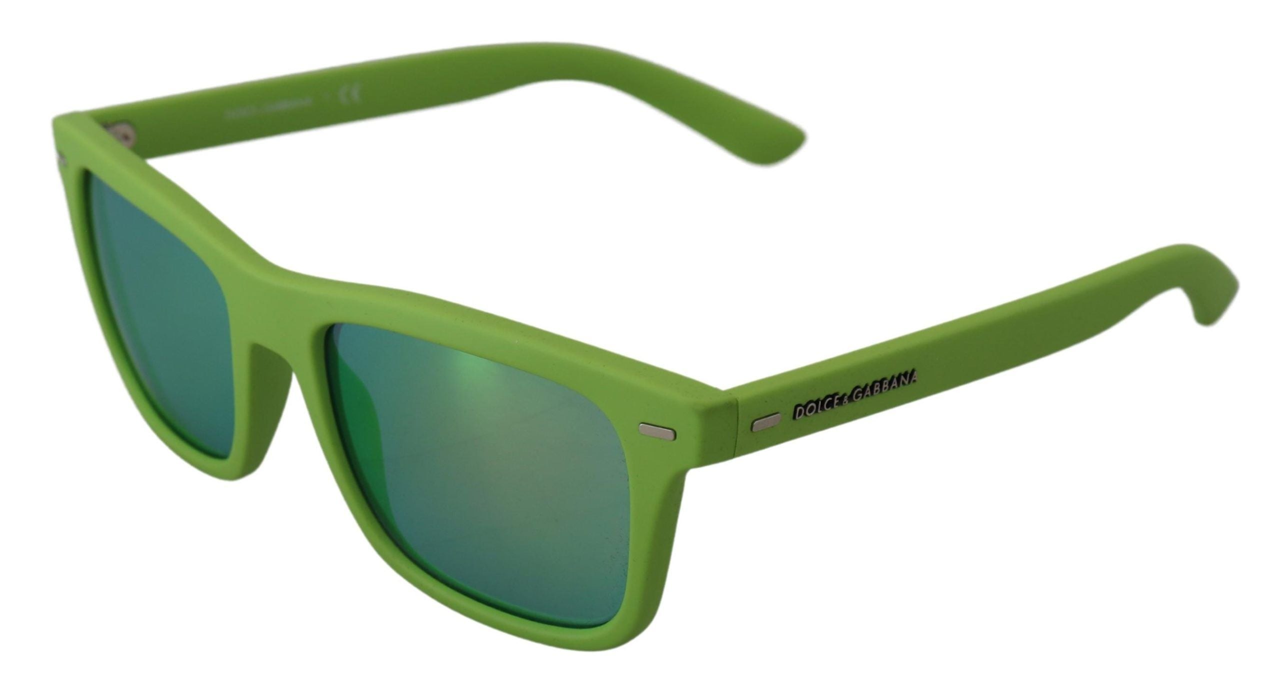 Dolce &amp; Gabbana Lunettes de soleil cerclées chic vert acide