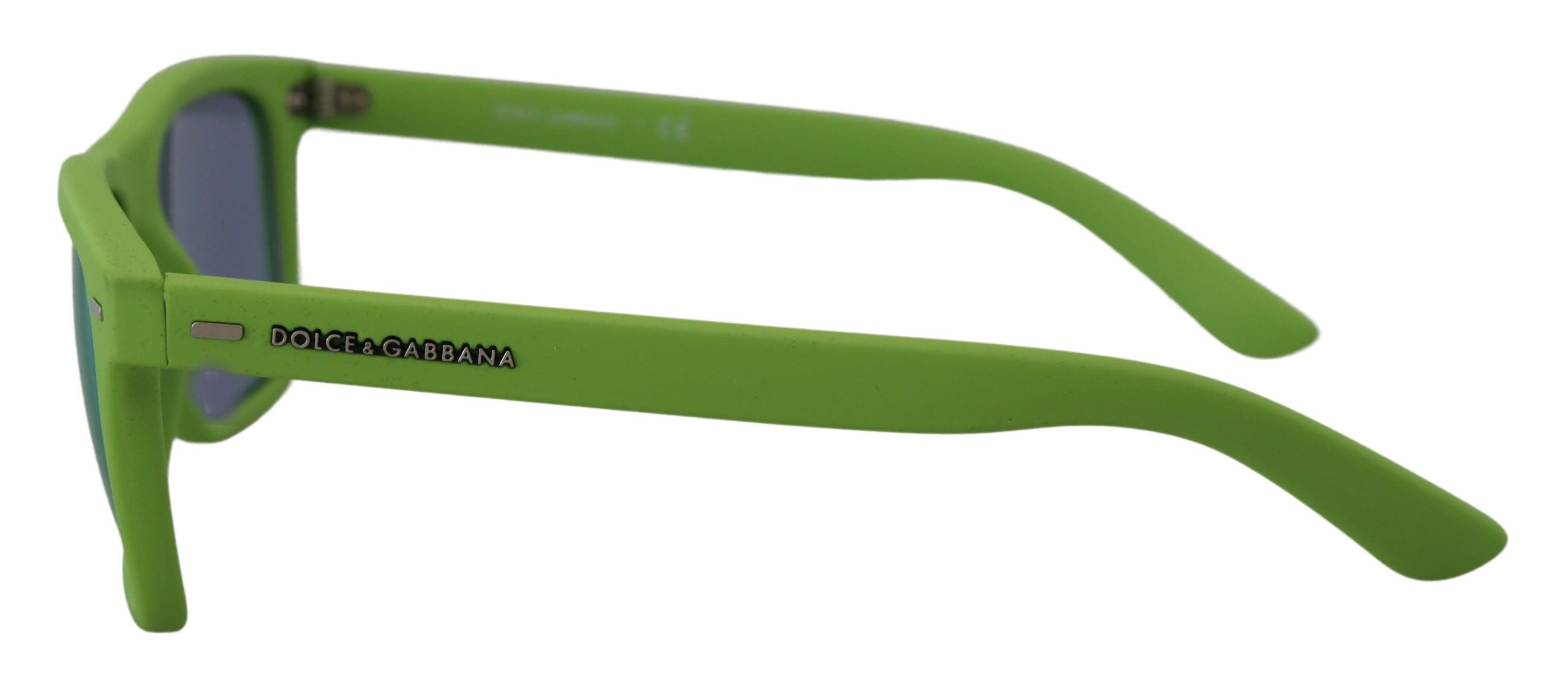 Dolce &amp; Gabbana Lunettes de soleil cerclées chic vert acide