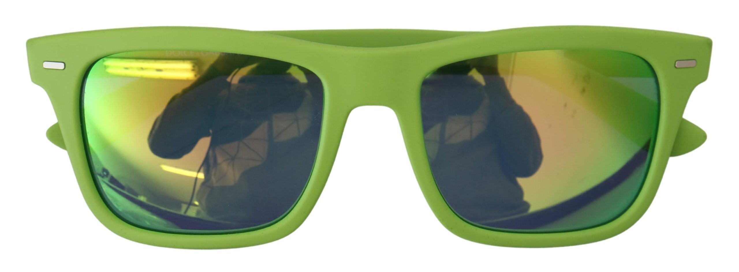 Dolce &amp; Gabbana Lunettes de soleil cerclées chic vert acide