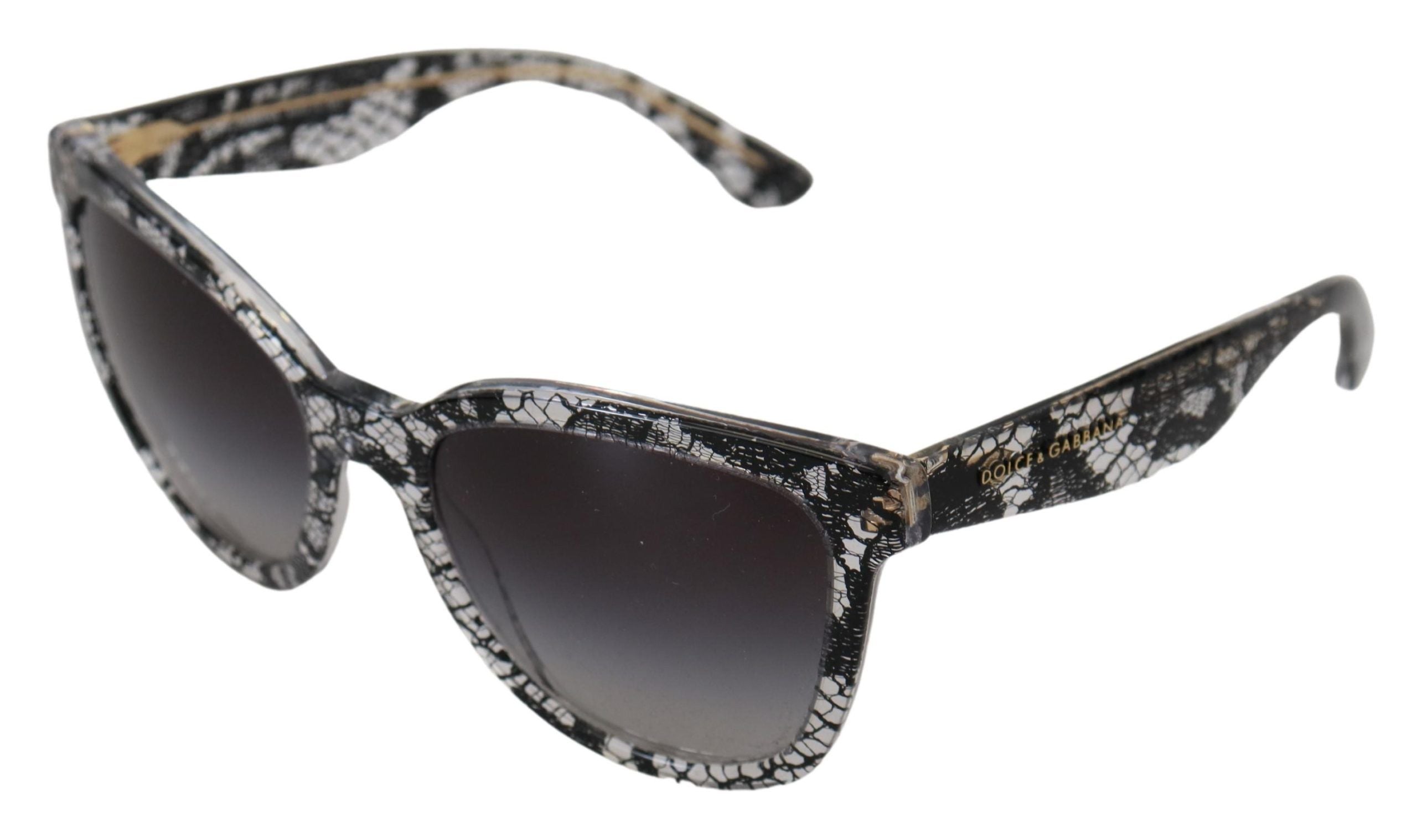 Dolce &amp; Gabbana Lunettes de soleil élégantes avec appliques en dentelle blanche