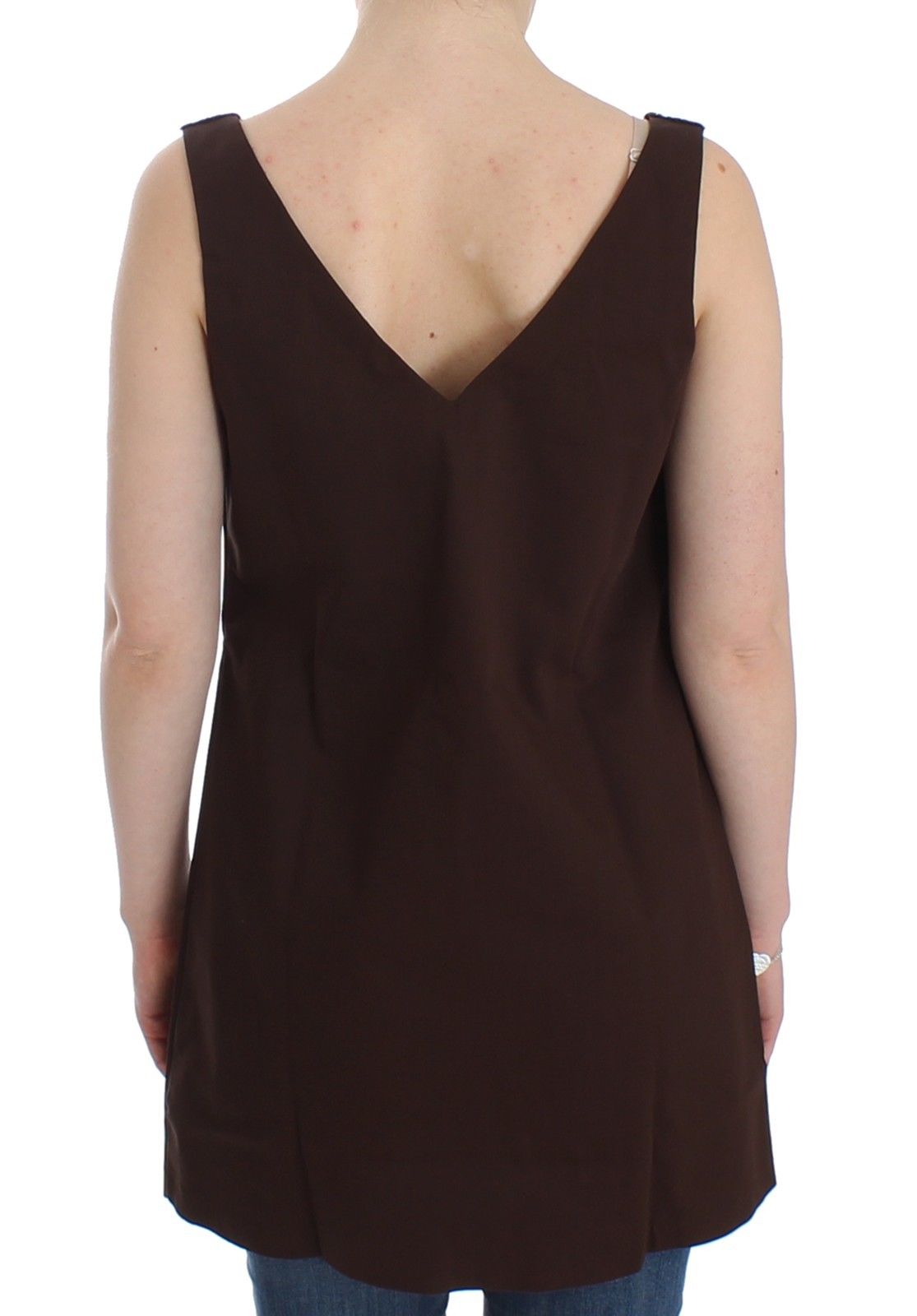 Ermanno Scervino Robe tunique chic en coton marron