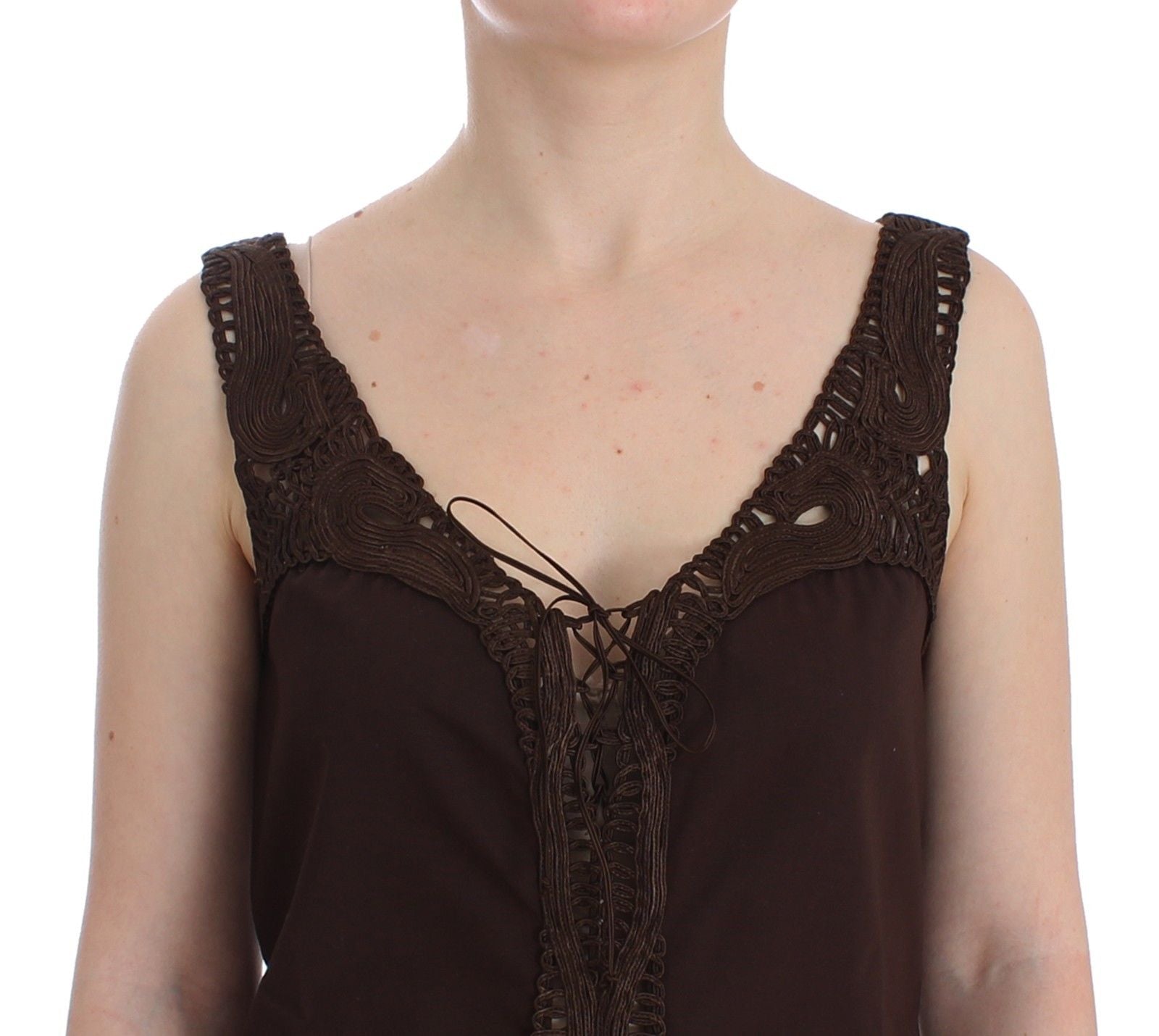 Ermanno Scervino Robe tunique chic en coton marron