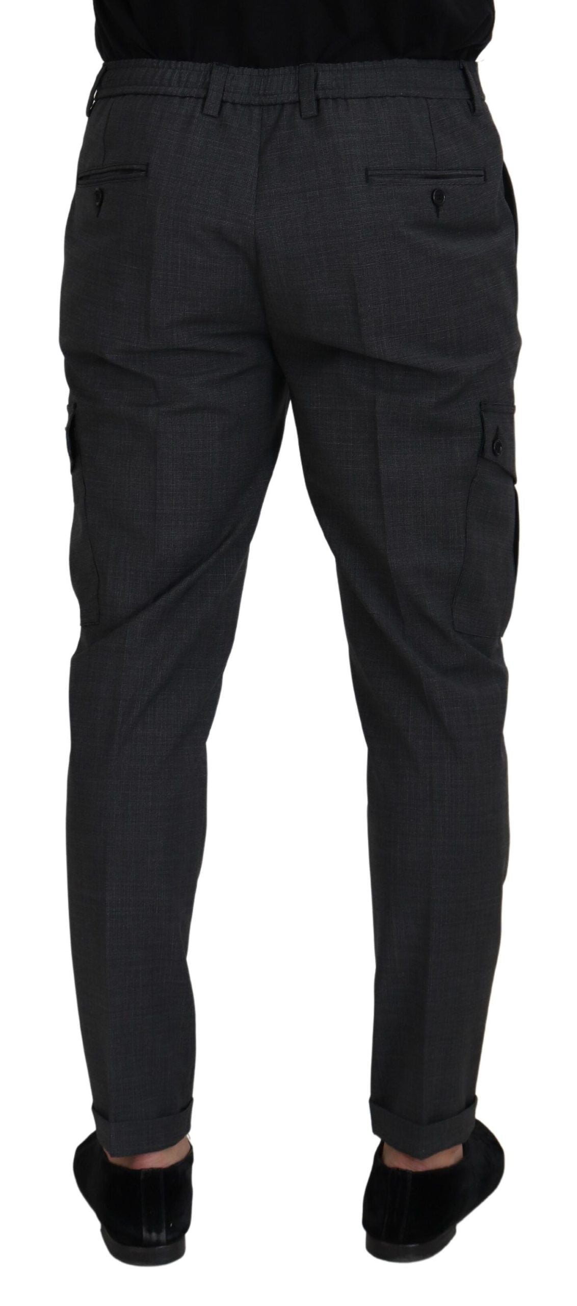 Dolce &amp; Gabbana Pantalon cargo coupe slim à carreaux élégant