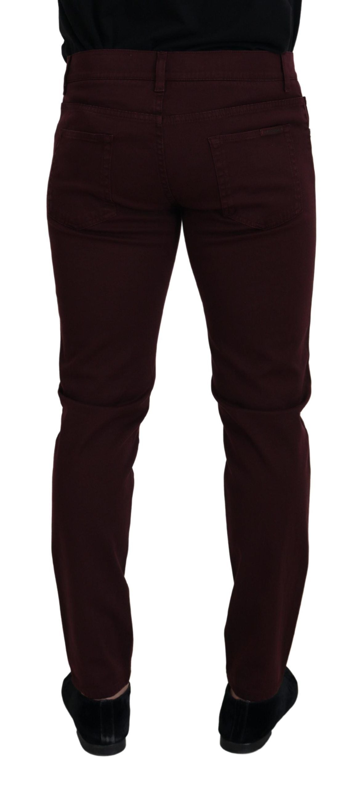 Dolce &amp; Gabbana Slim Fit Bordeaux Jeans - Luxe Italien