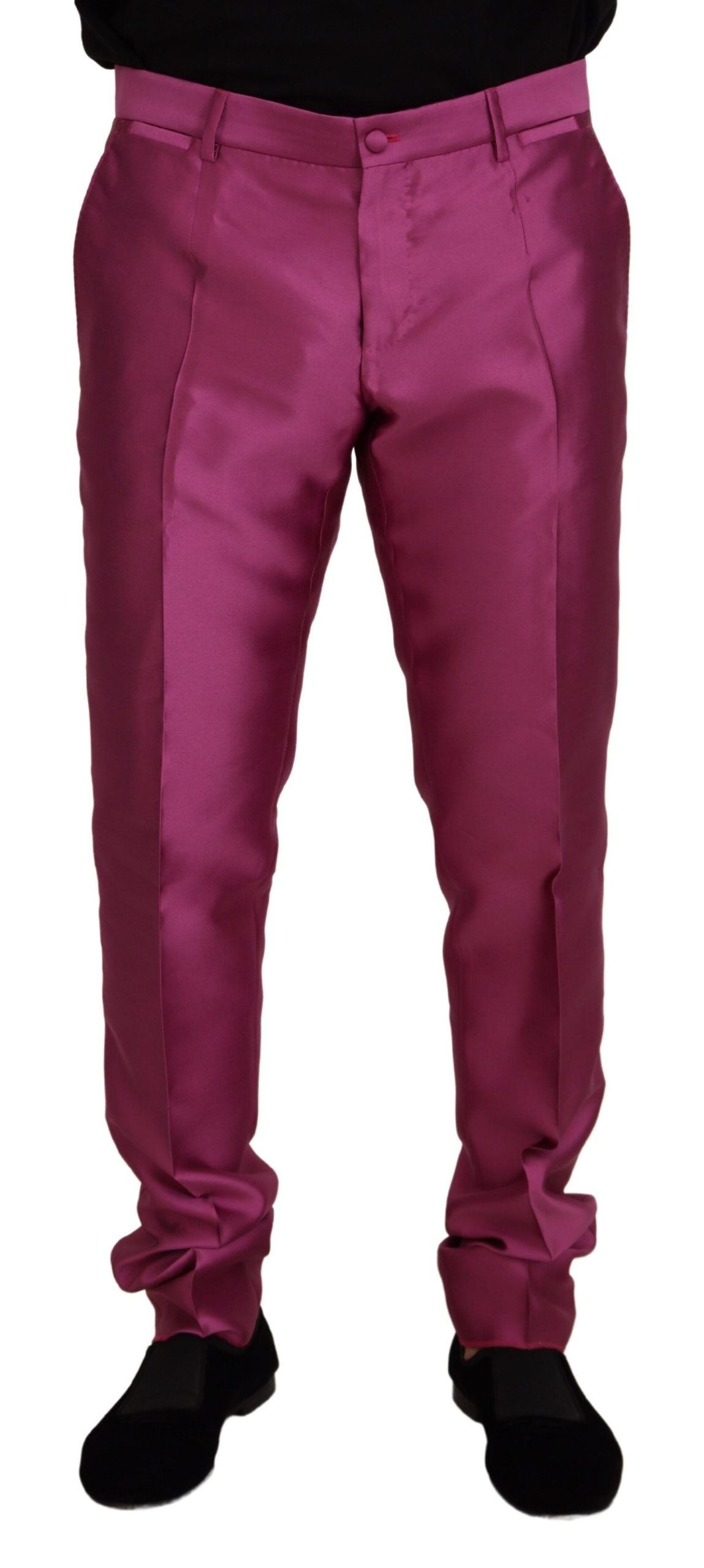 Dolce &amp; Gabbana Pantalon habillé élégant coupe slim en rose