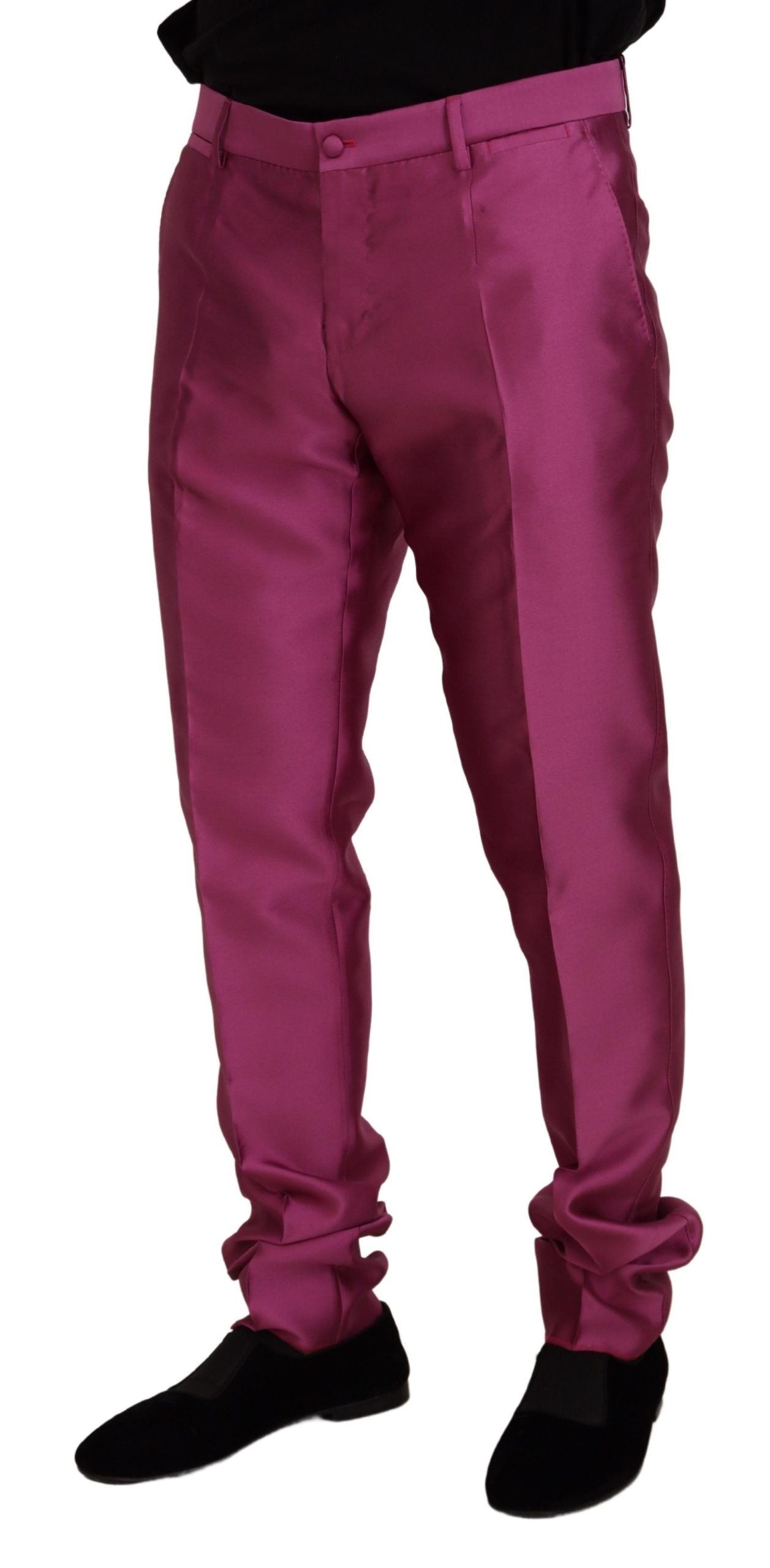 Dolce &amp; Gabbana Pantalon habillé élégant coupe slim en rose