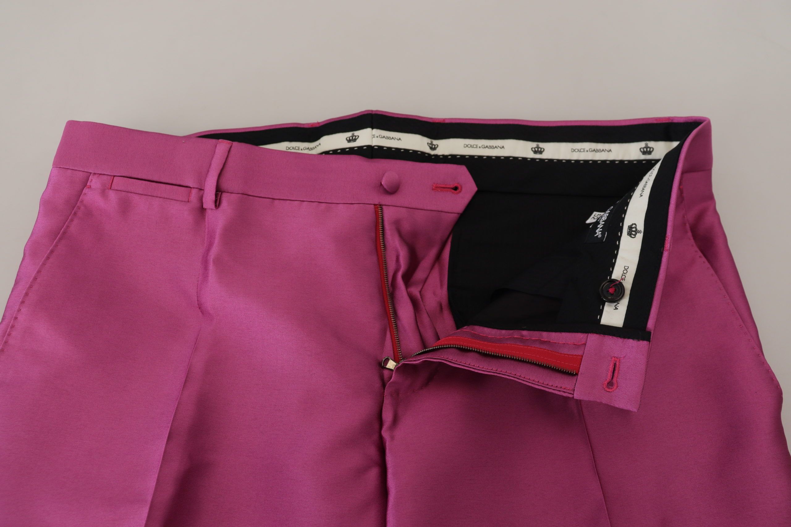 Dolce &amp; Gabbana Pantalon habillé élégant coupe slim en rose