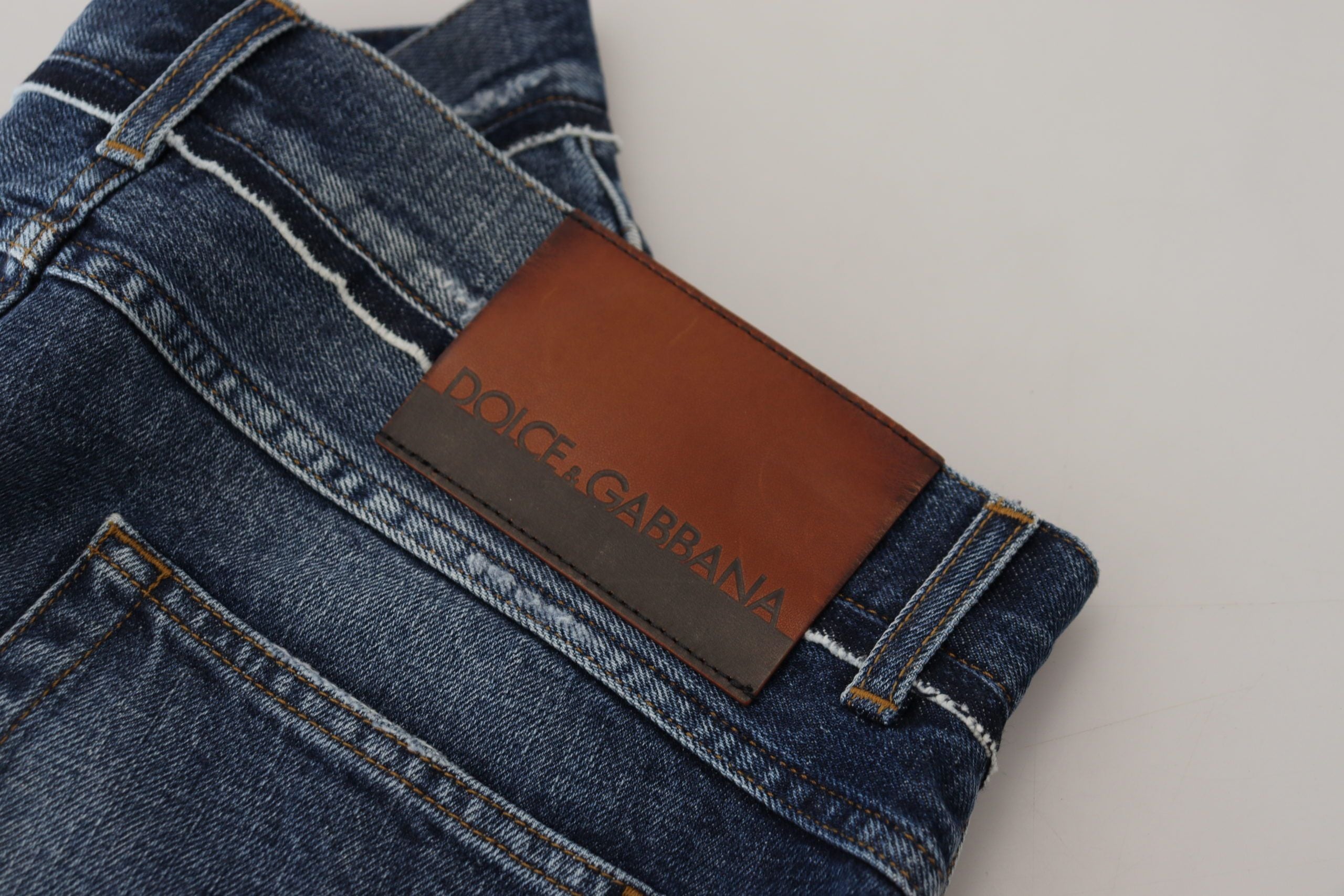 Dolce &amp; Gabbana Jean coupe classique élégant bleu délavé