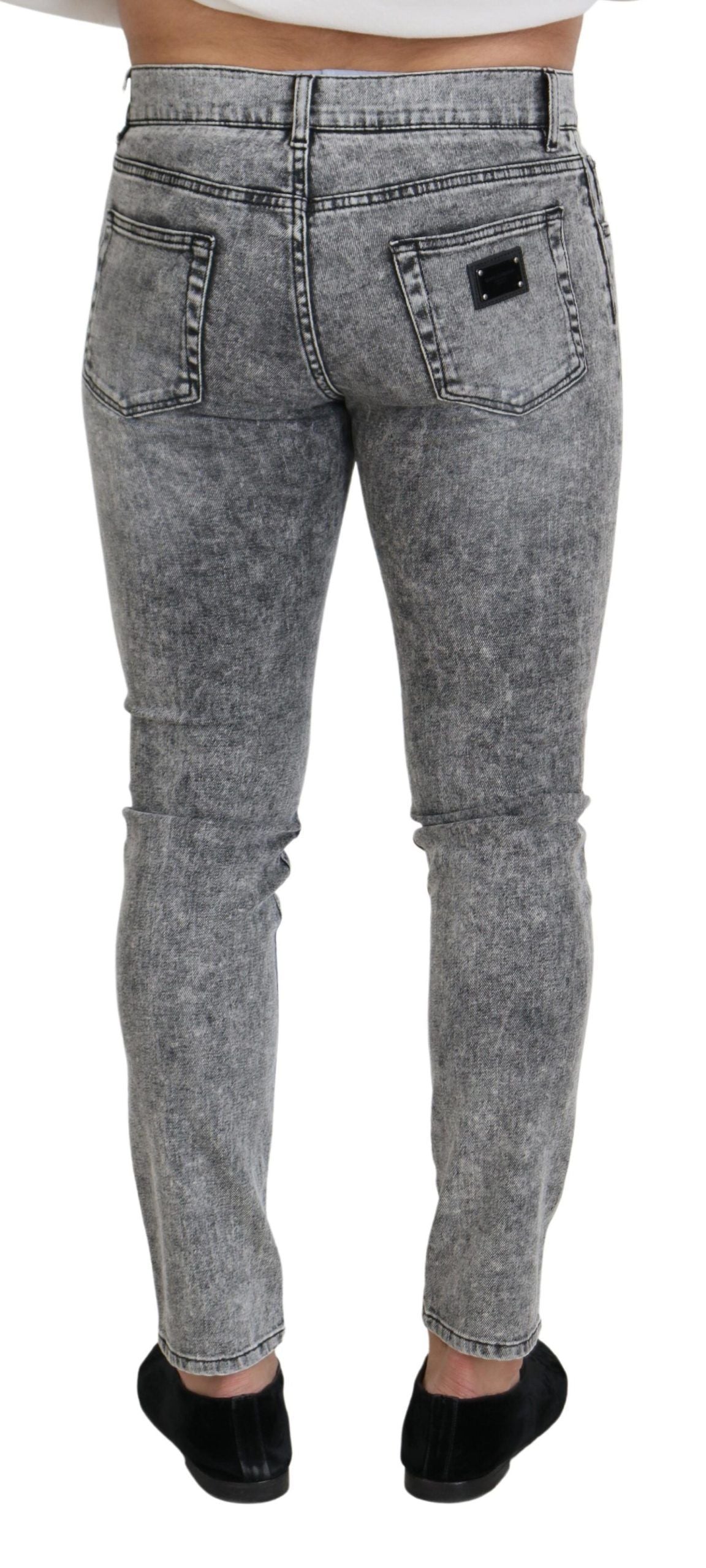 Dolce &amp; Gabbana Chic Denim gris coupe slim