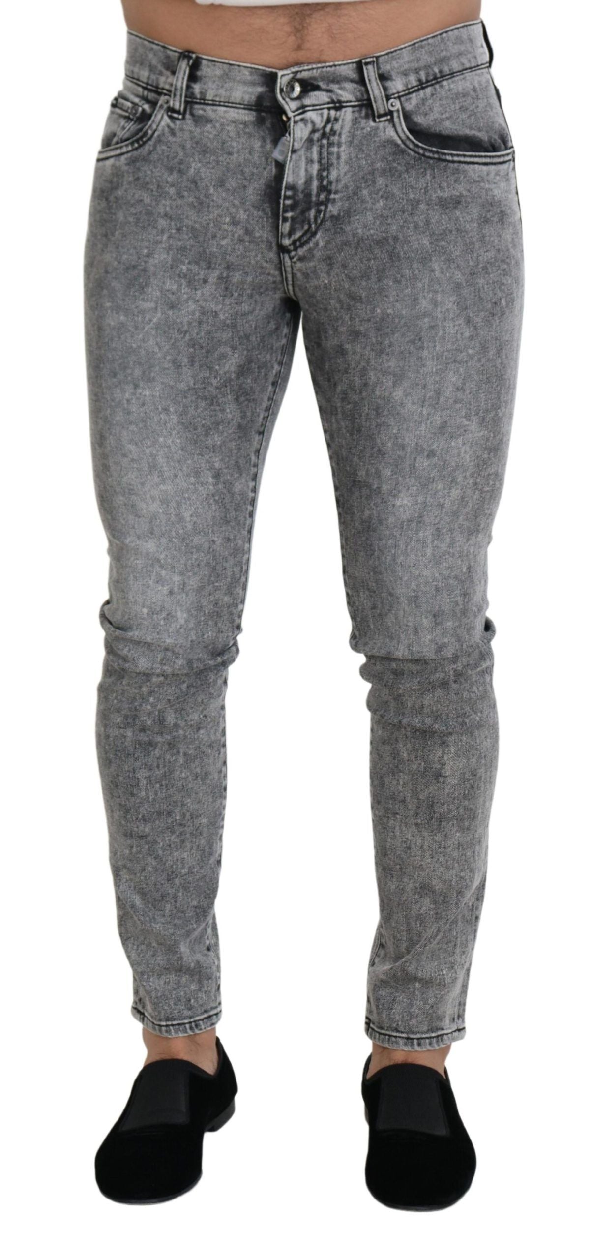 Dolce &amp; Gabbana Chic Denim gris coupe slim