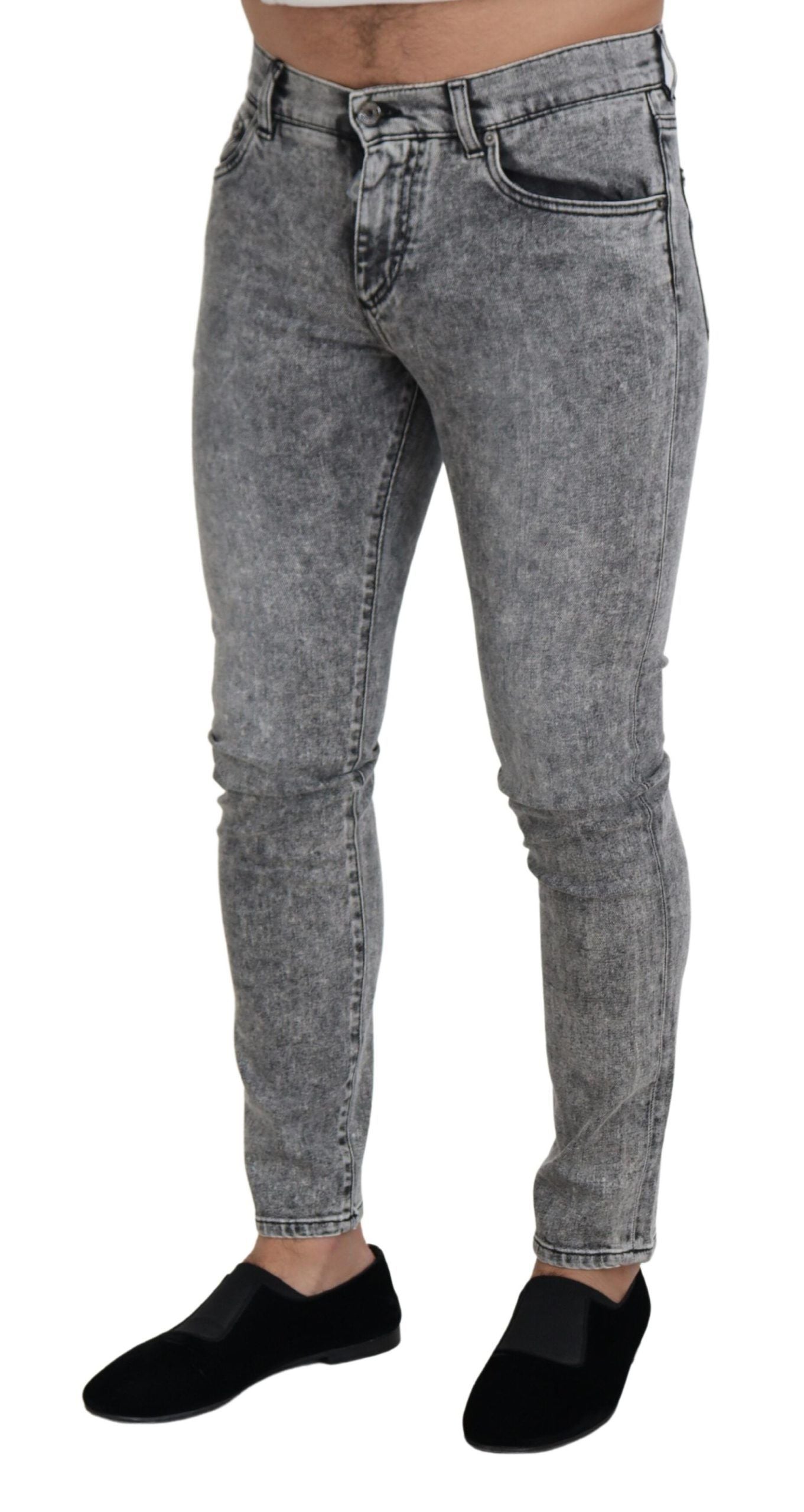 Dolce &amp; Gabbana Chic Denim gris coupe slim