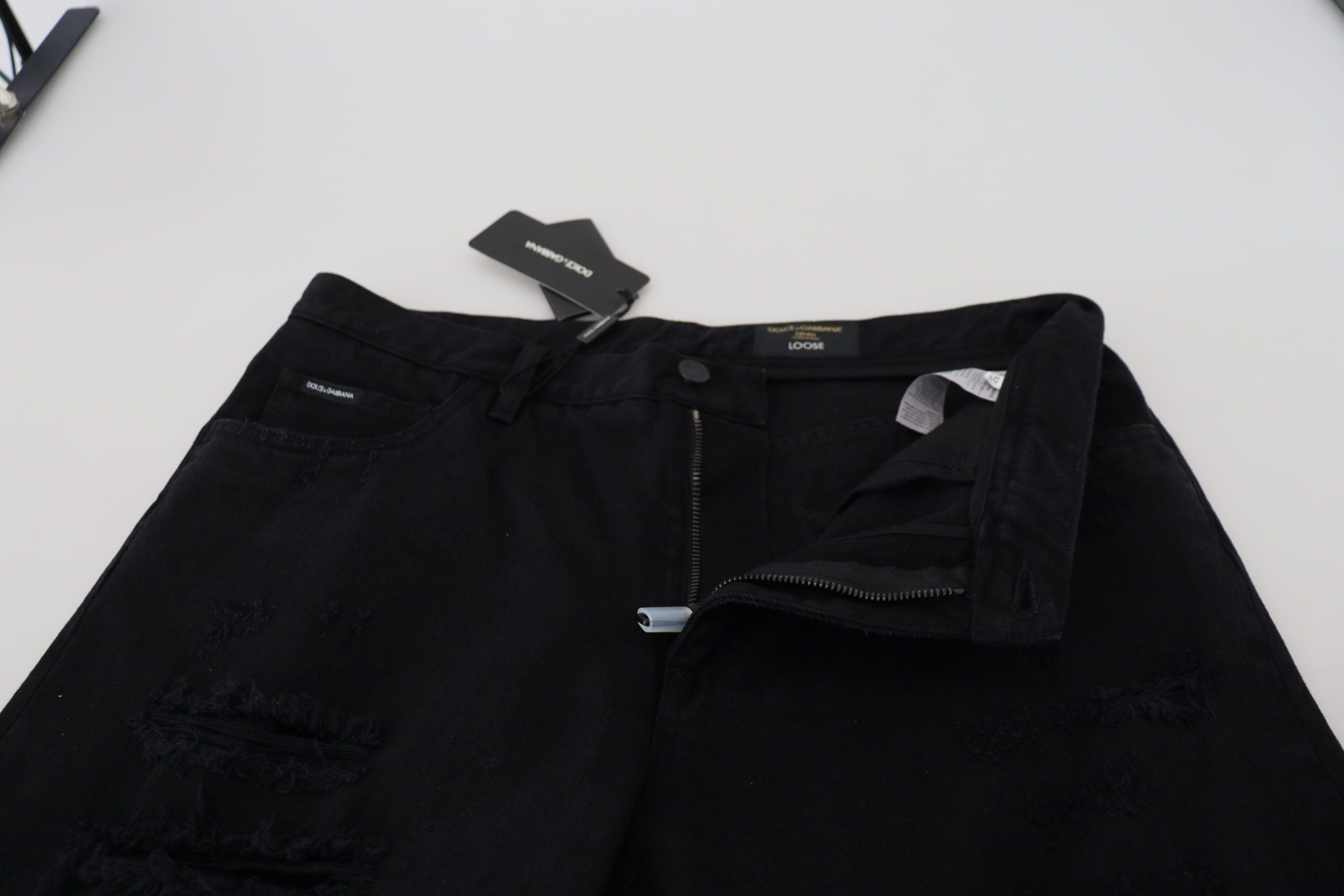 Dolce &amp; Gabbana Jean italien élégant noir coupe ample