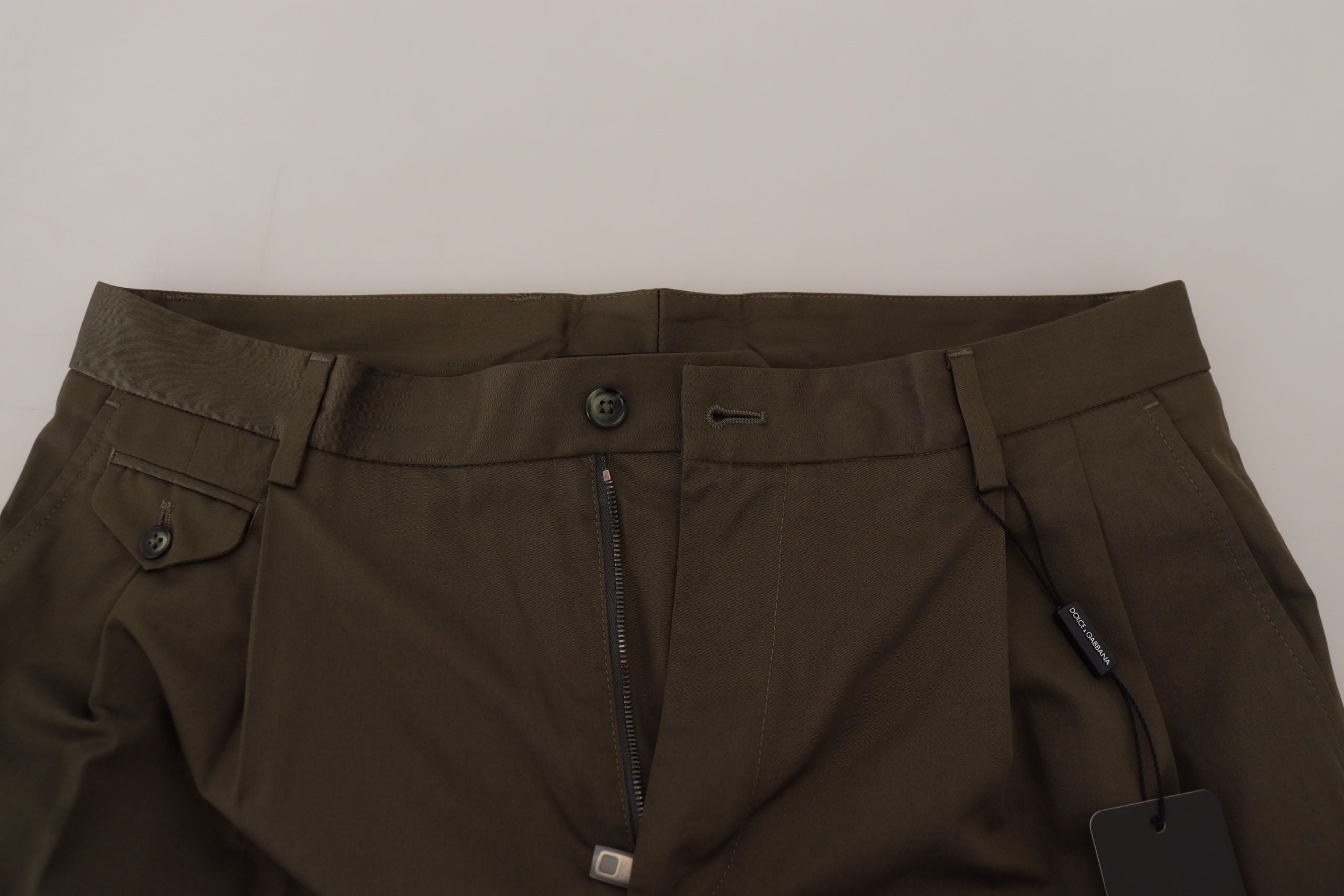 Dolce &amp; Gabbana Short chino en coton vert élégant