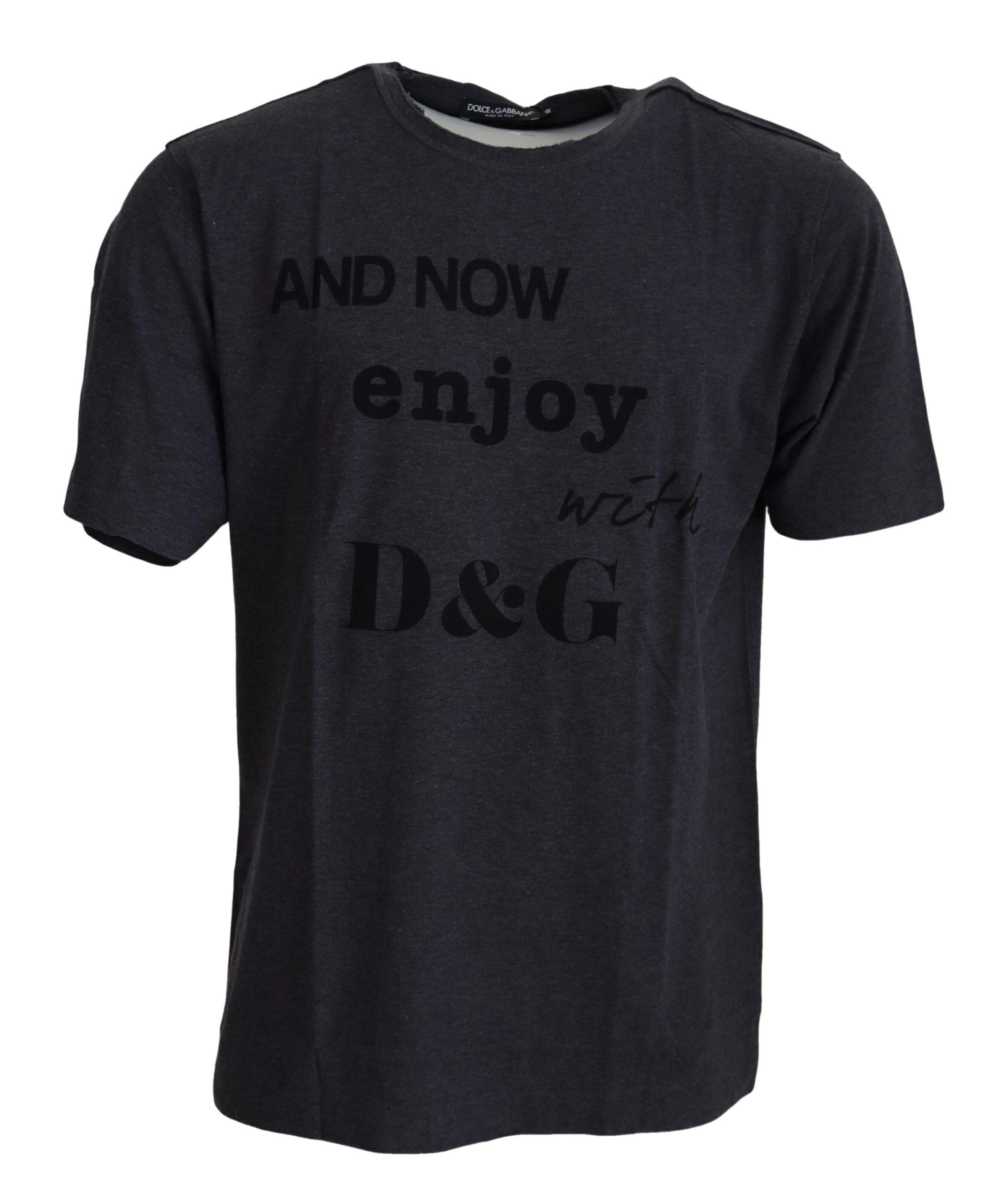 Dolce &amp; Gabbana T-shirt ras du cou élégant à motif gris