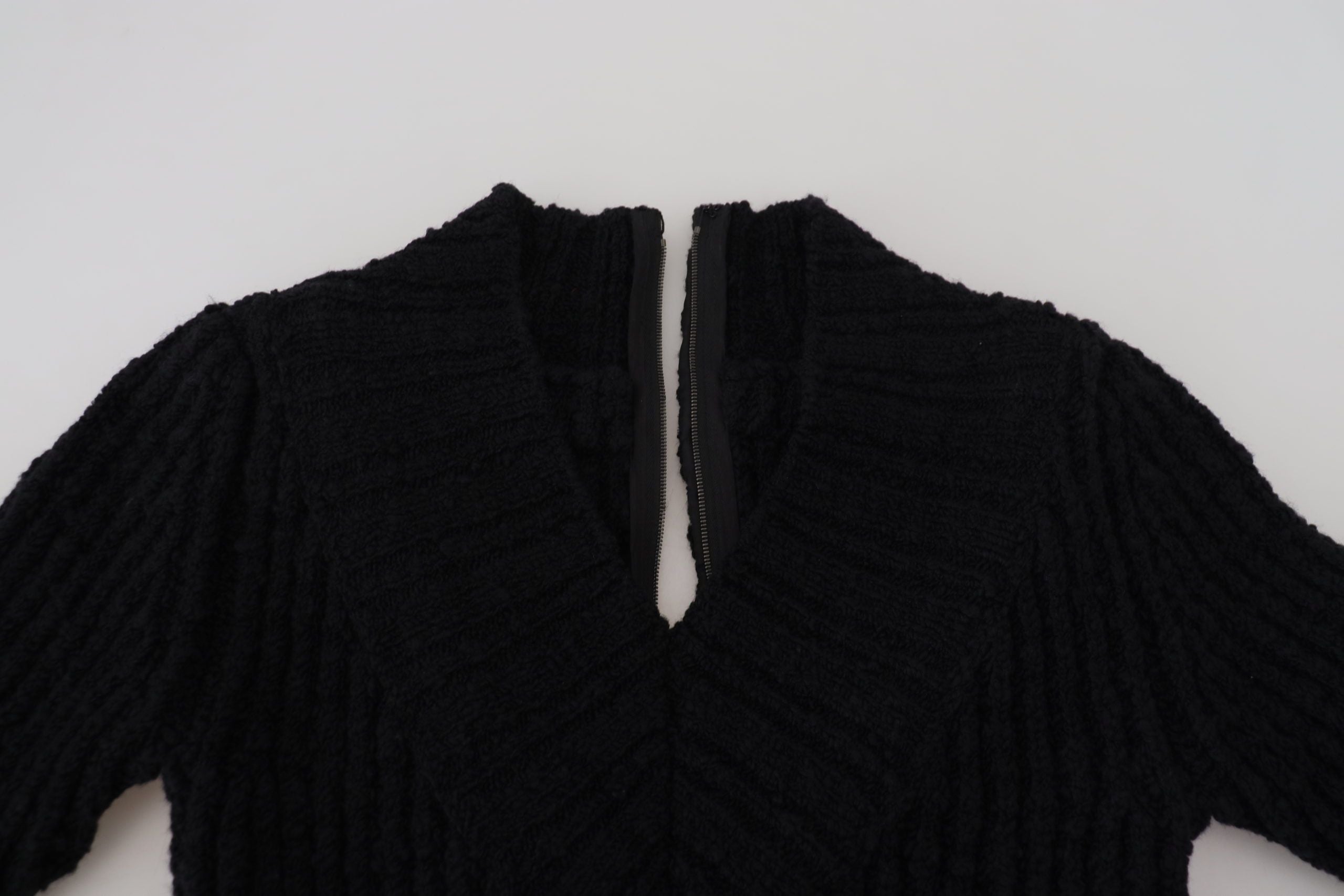 Dolce &amp; Gabbana Robe pull élégante en laine mélangée noire