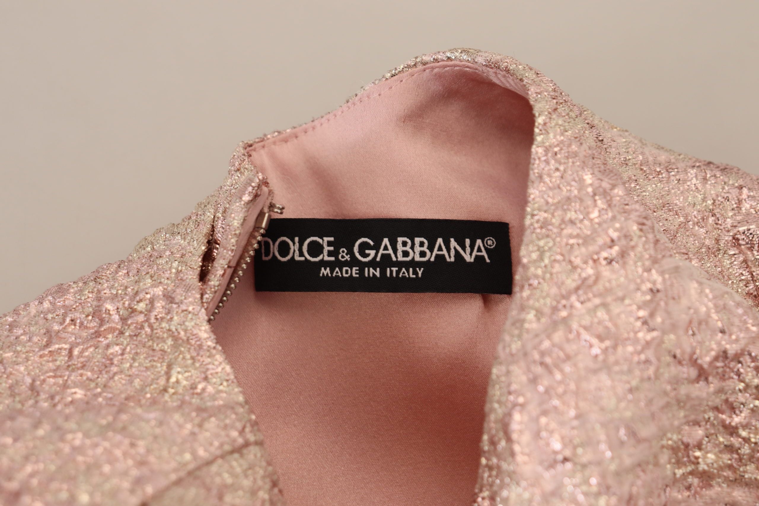 Dolce &amp; Gabbana Robe fourreau mi-longue en jacquard rose élégante