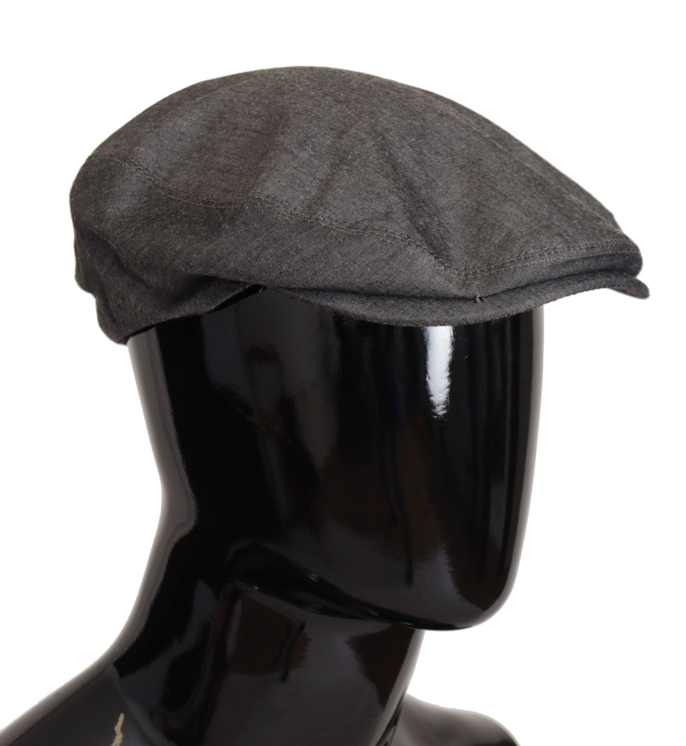 Dolce & Gabbana Chapeau gris Newsboy pour hommes Capello en coton mélangé