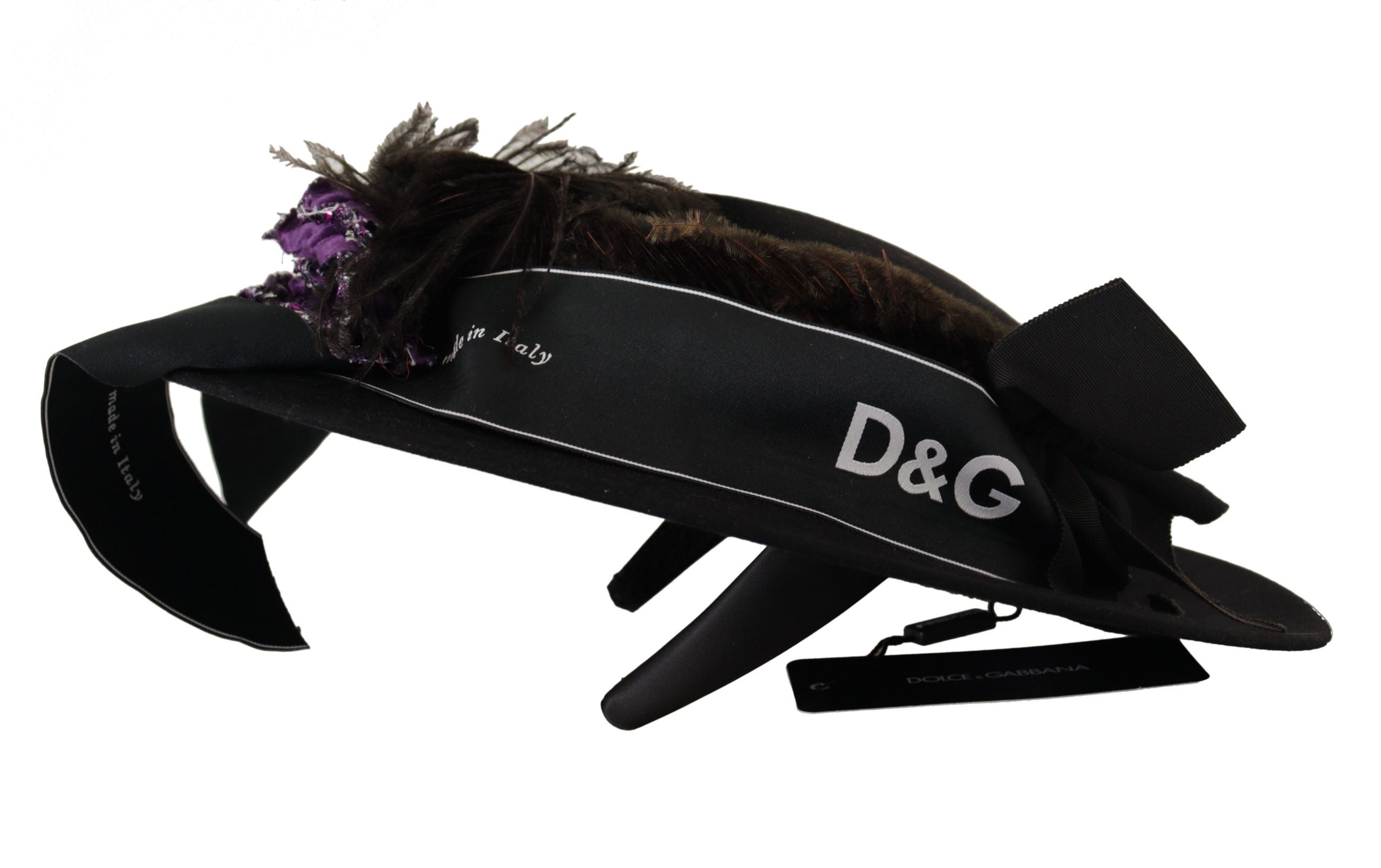 Dolce &amp; Gabbana Chapeau noir élégant à large bord