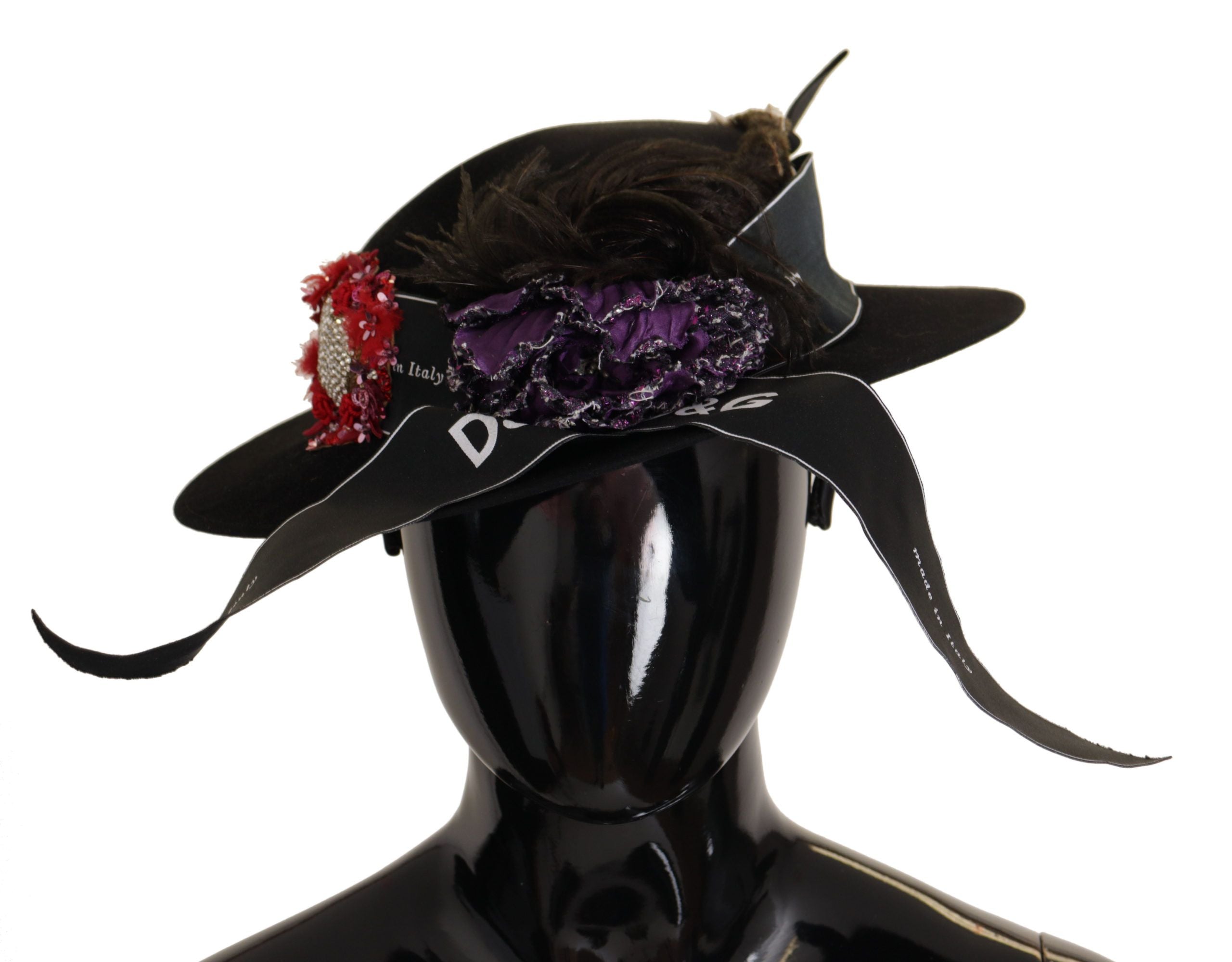 Dolce &amp; Gabbana Chapeau noir élégant à large bord