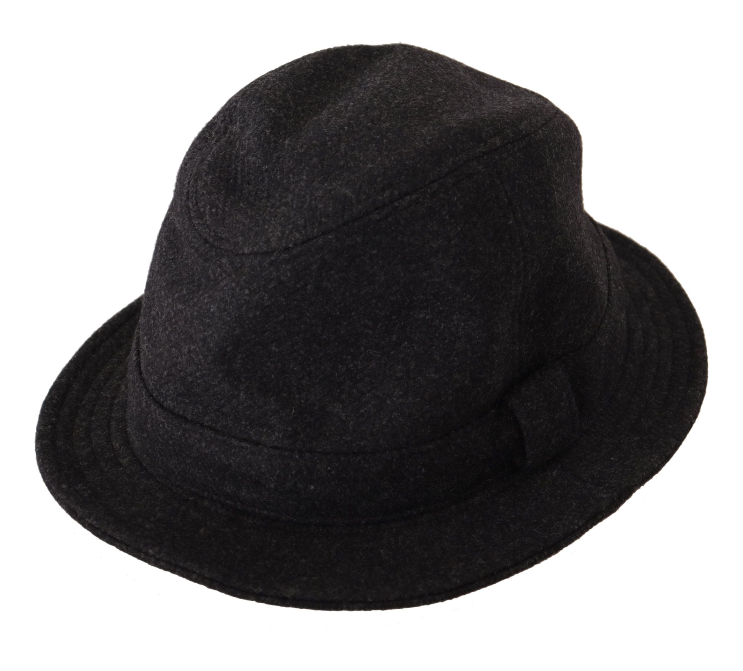 Dolce &amp; Gabbana Élégant Chapeau Trilby Gris en Laine et Cachemire