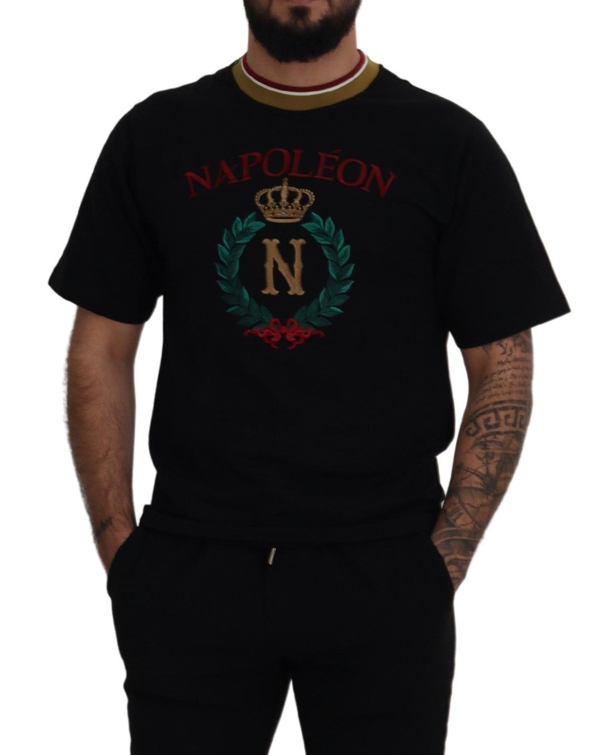 Dolce &amp; Gabbana T-shirt emblématique à col rond en coton noir