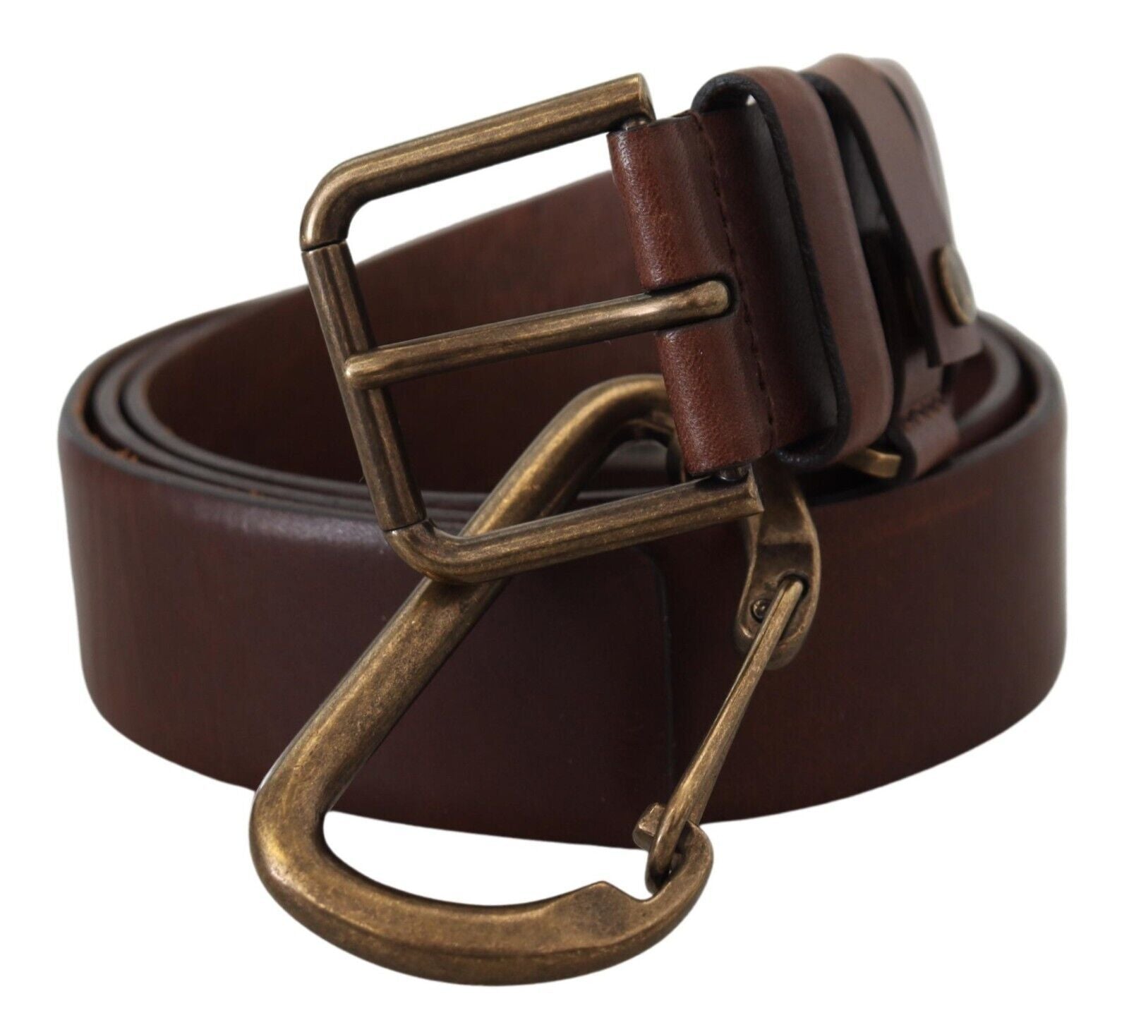 Dolce &amp; Gabbana Ceinture élégante en cuir marron avec boucle en métal