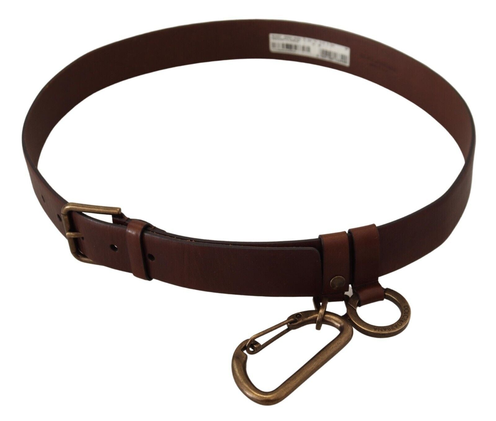 Dolce &amp; Gabbana Ceinture élégante en cuir marron avec boucle en métal