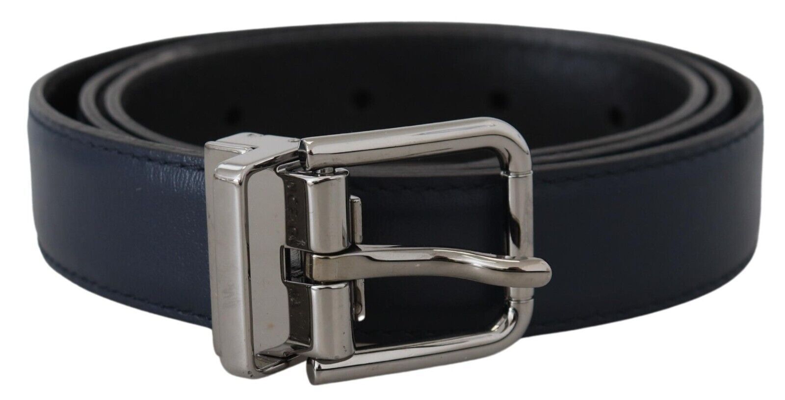 Dolce &amp; Gabbana Ceinture élégante en cuir de veau bleu