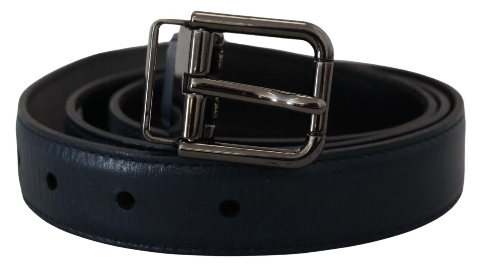 Dolce &amp; Gabbana Ceinture élégante en cuir bleu foncé