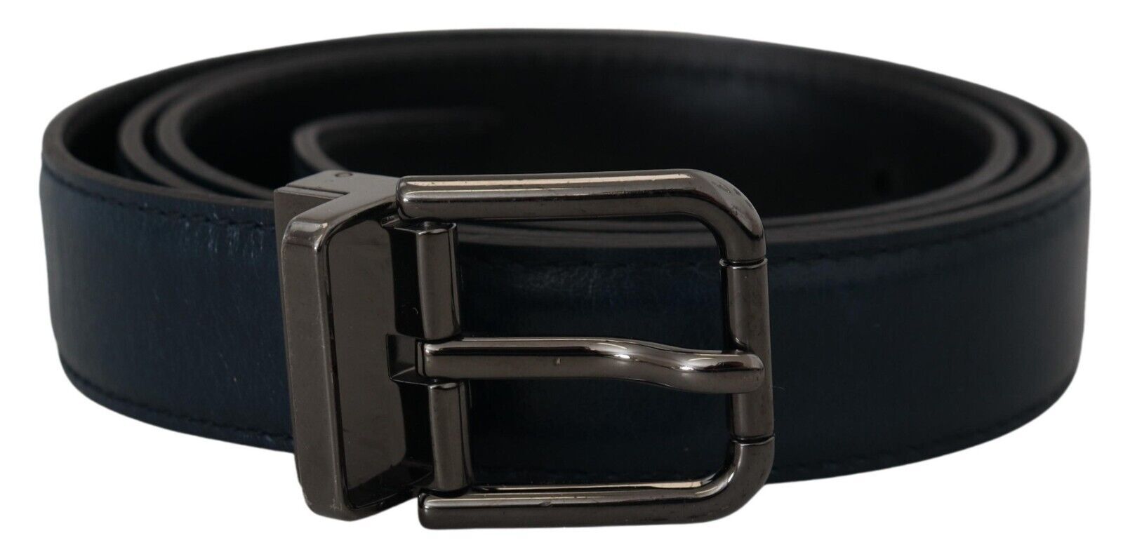 Dolce &amp; Gabbana Ceinture élégante en cuir bleu foncé