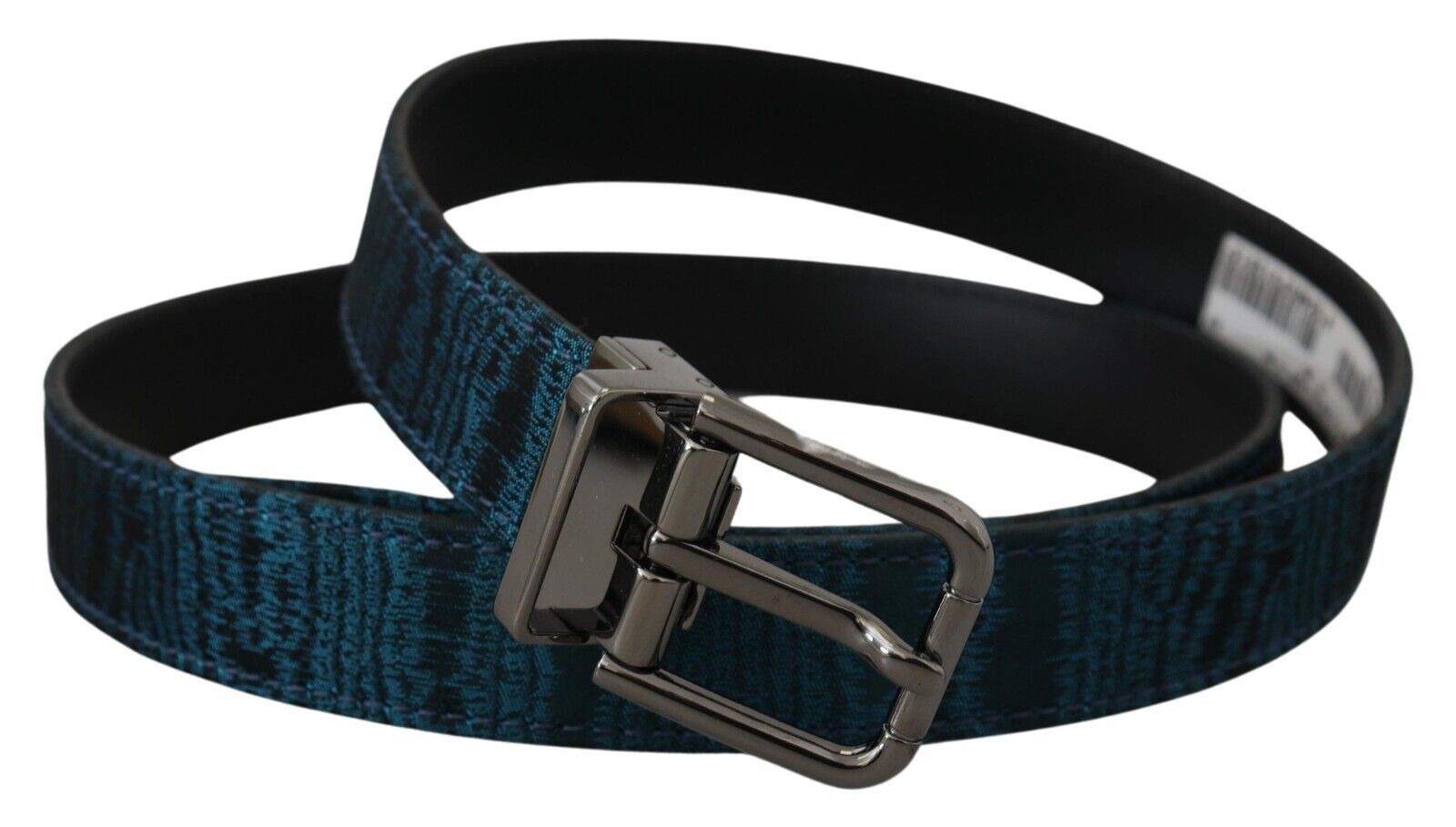 Dolce &amp; Gabbana Ceinture de créateur en jacquard bleu élégant