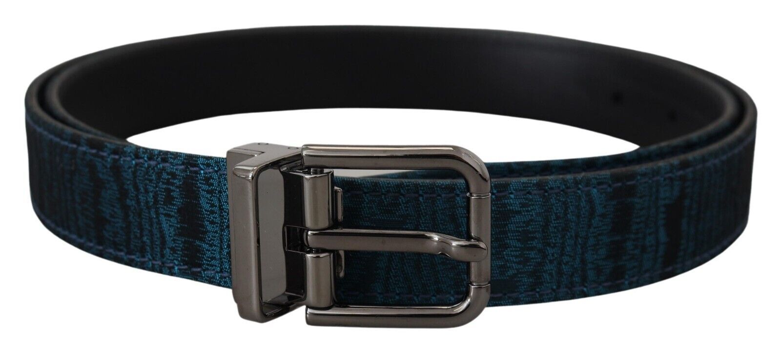 Dolce &amp; Gabbana Ceinture de créateur en jacquard bleu élégant