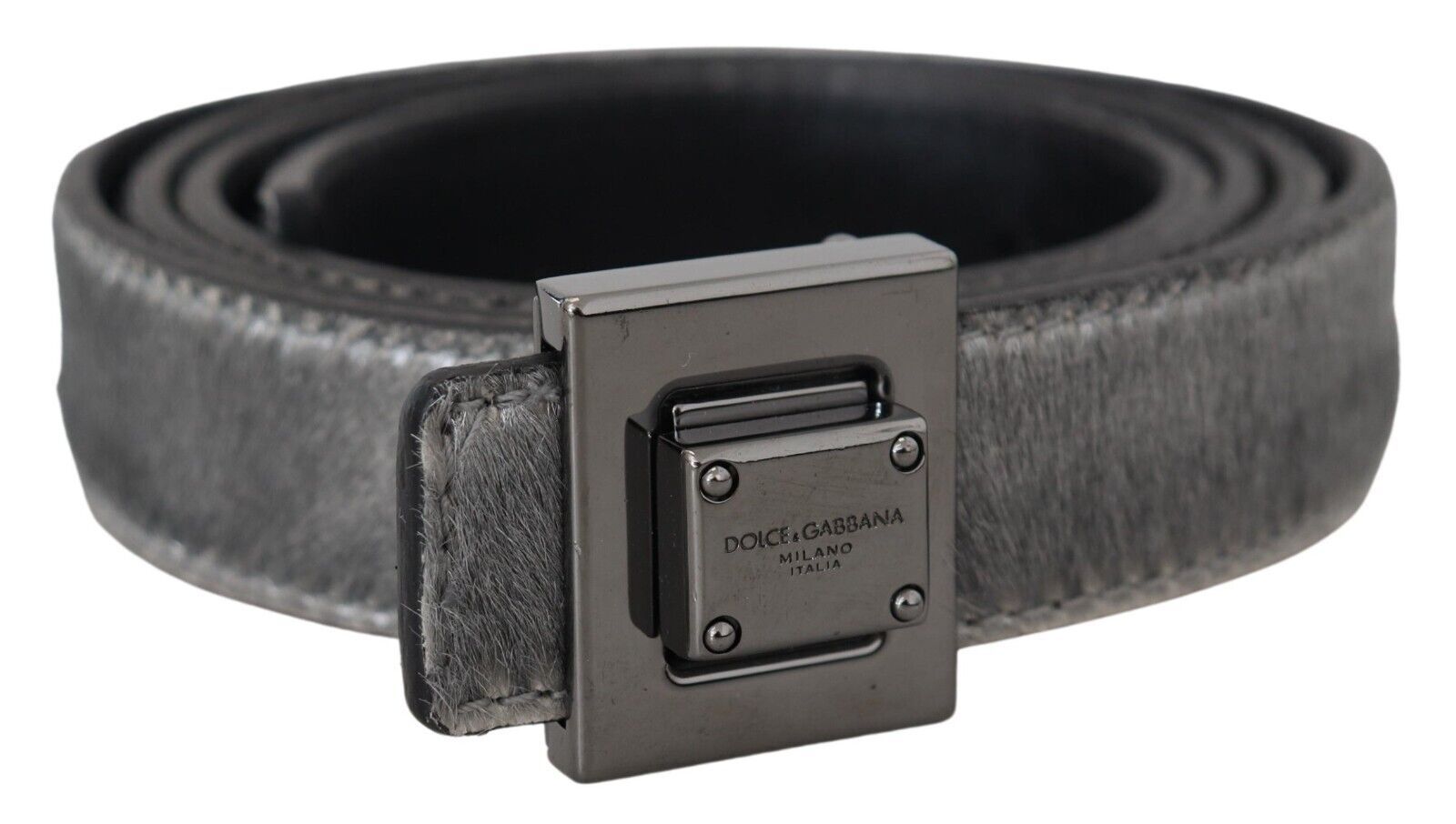 Dolce &amp; Gabbana Ceinture de créateur en cuir argenté élégante