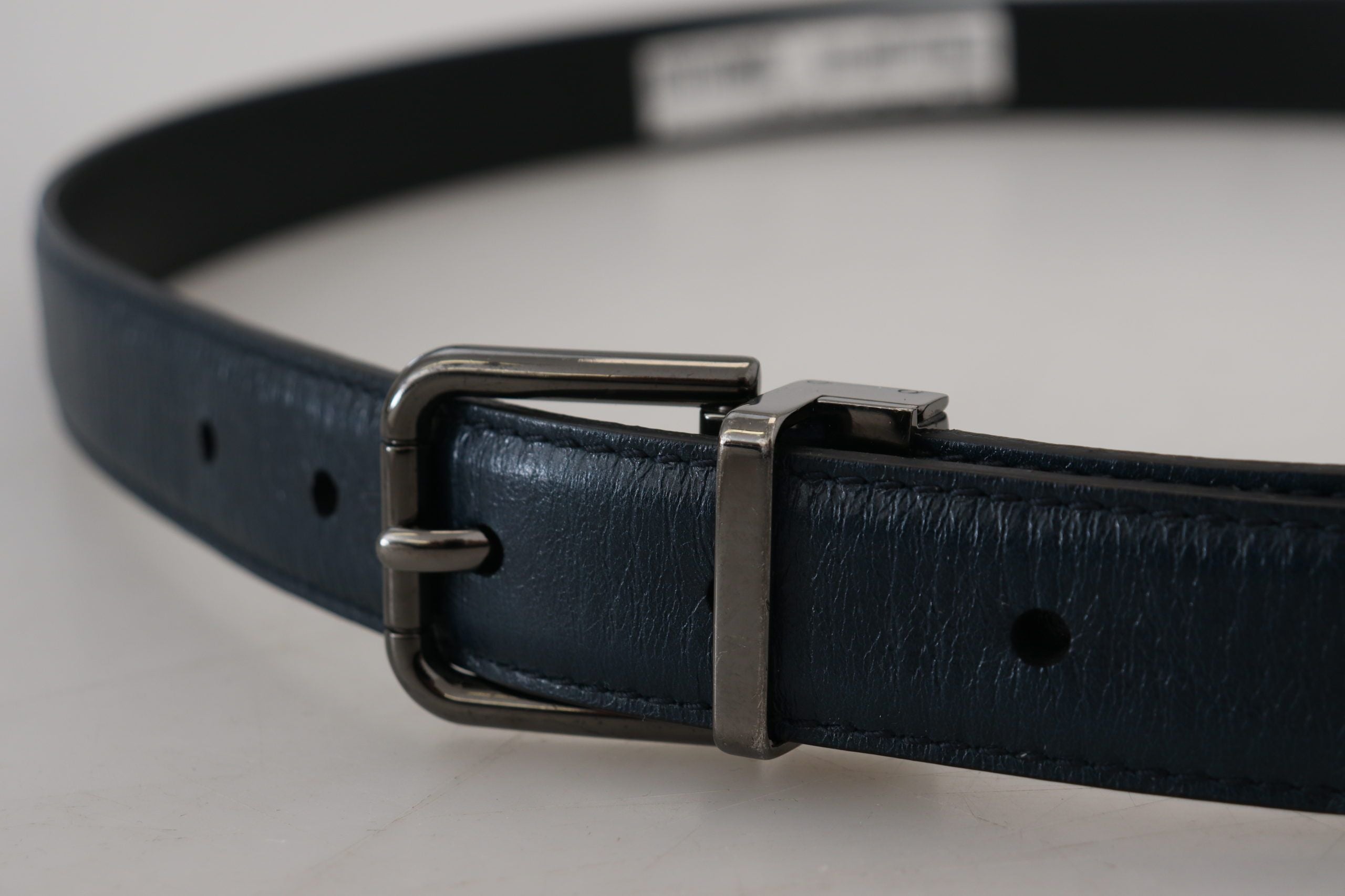 Dolce &amp; Gabbana Ceinture élégante en cuir bleu foncé