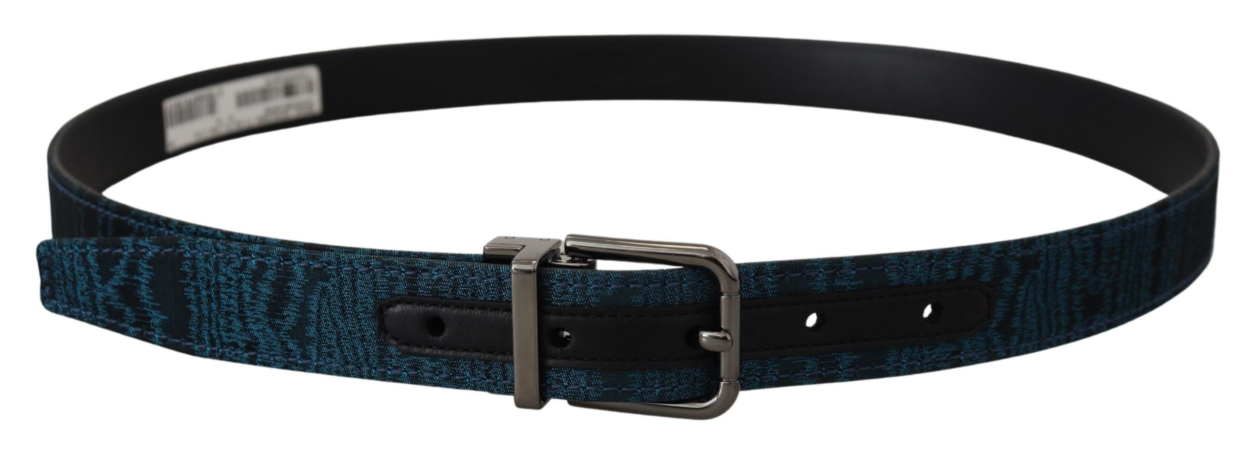 Dolce &amp; Gabbana Ceinture de créateur en jacquard bleu élégant