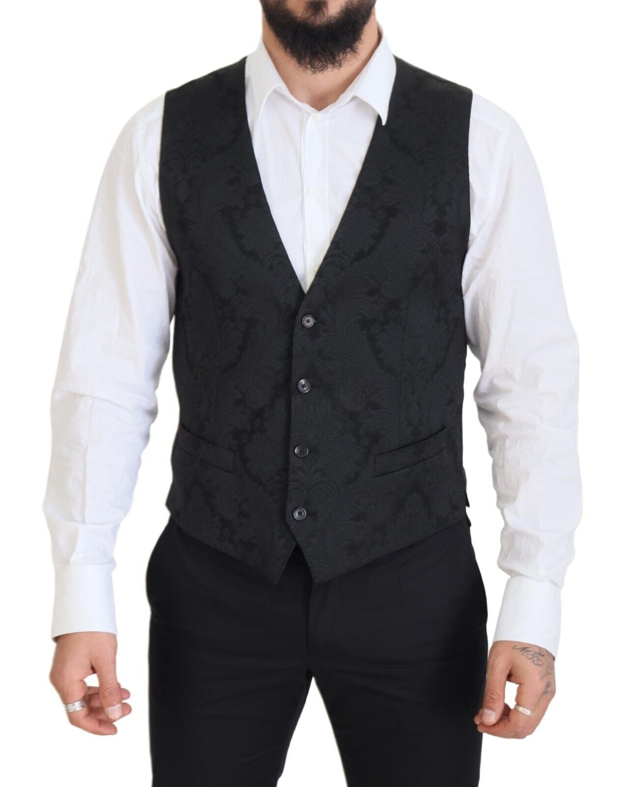 Dolce &amp; Gabbana Ensemble veste et gilet de costume Martini noir élégant