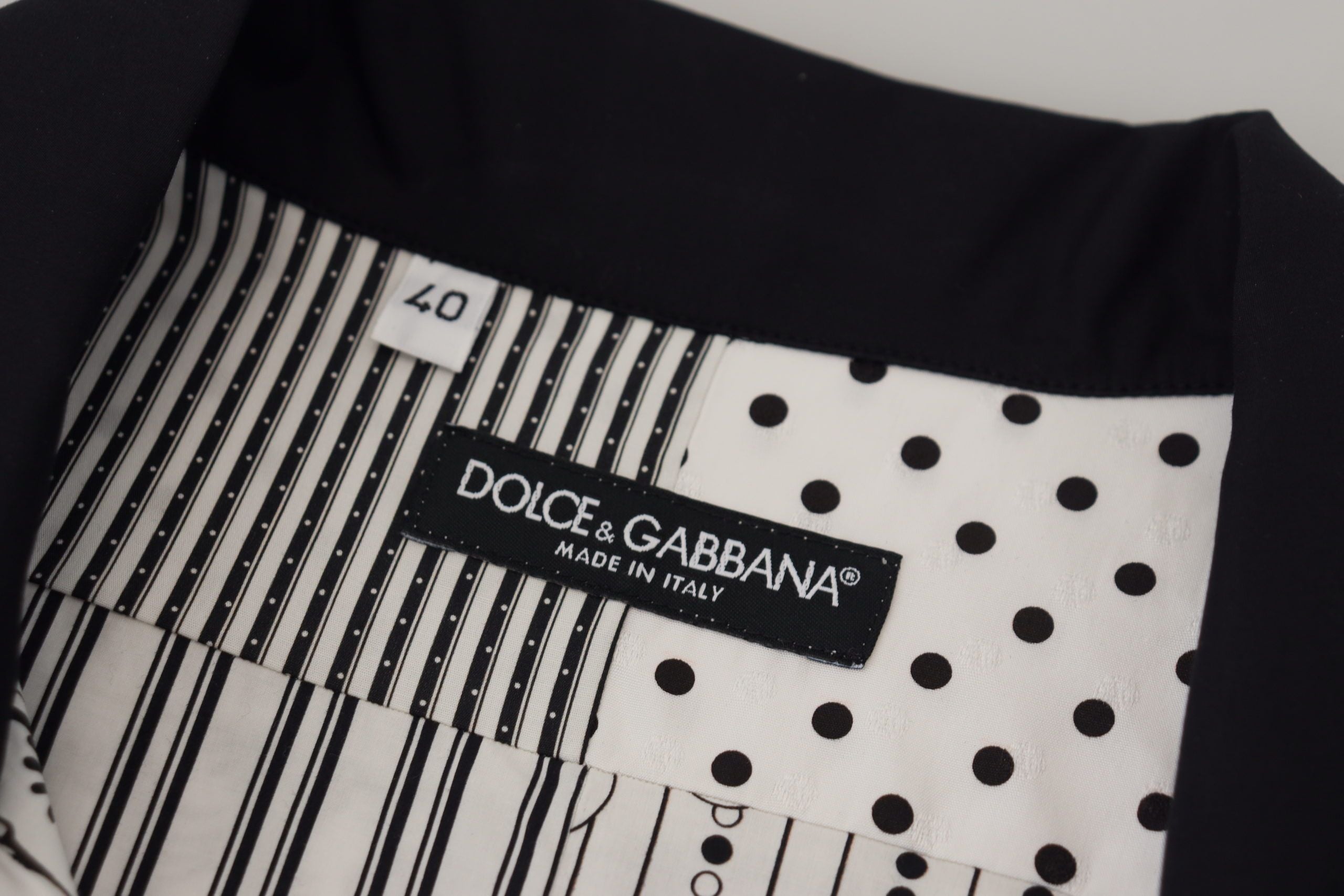 Dolce &amp; Gabbana Chemise élégante en coton noir et blanc