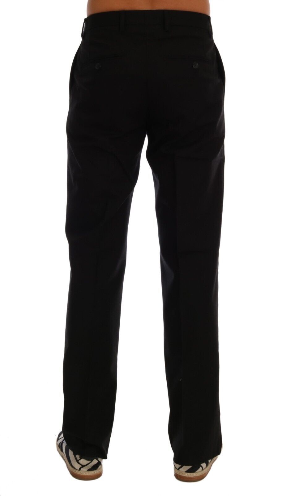 Dolce &amp; Gabbana Pantalon stretch en coton noir élégant