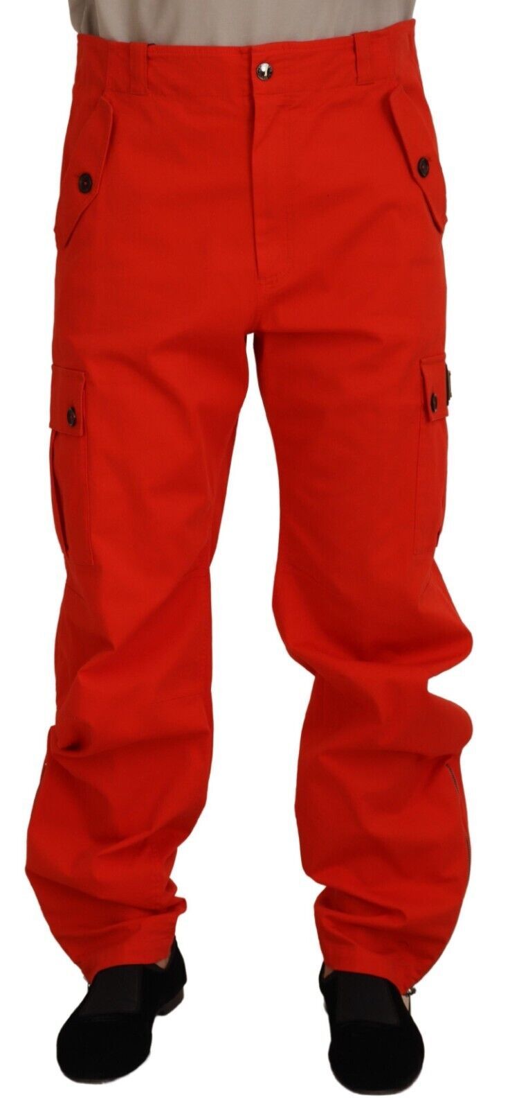 Dolce &amp; Gabbana Pantalon élégant en coton mélangé rouge