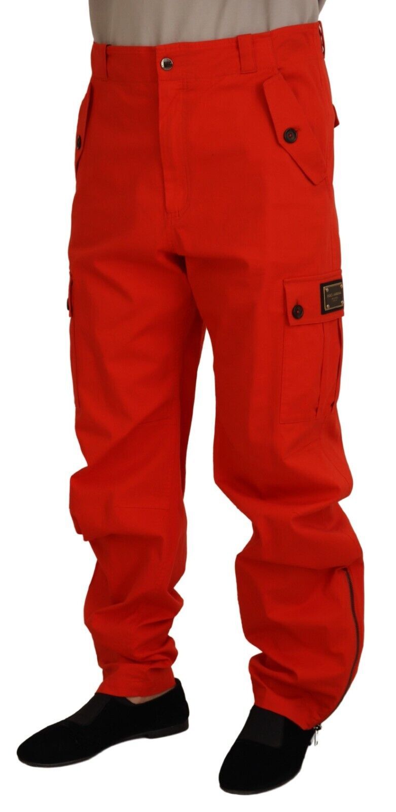 Dolce &amp; Gabbana Pantalon élégant en coton mélangé rouge