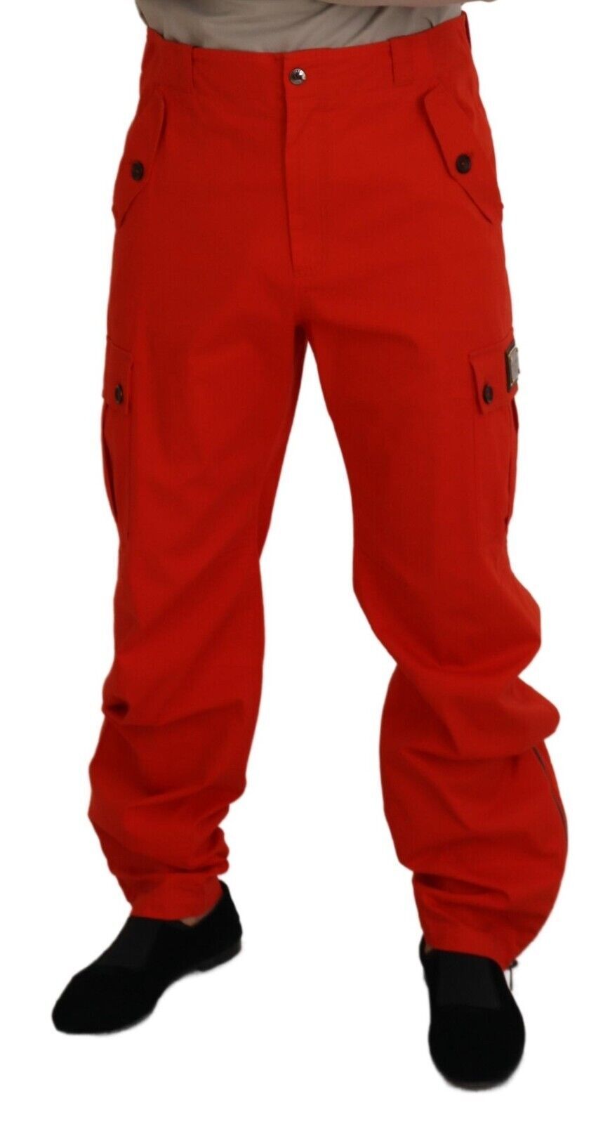 Dolce &amp; Gabbana Pantalon élégant en coton mélangé rouge