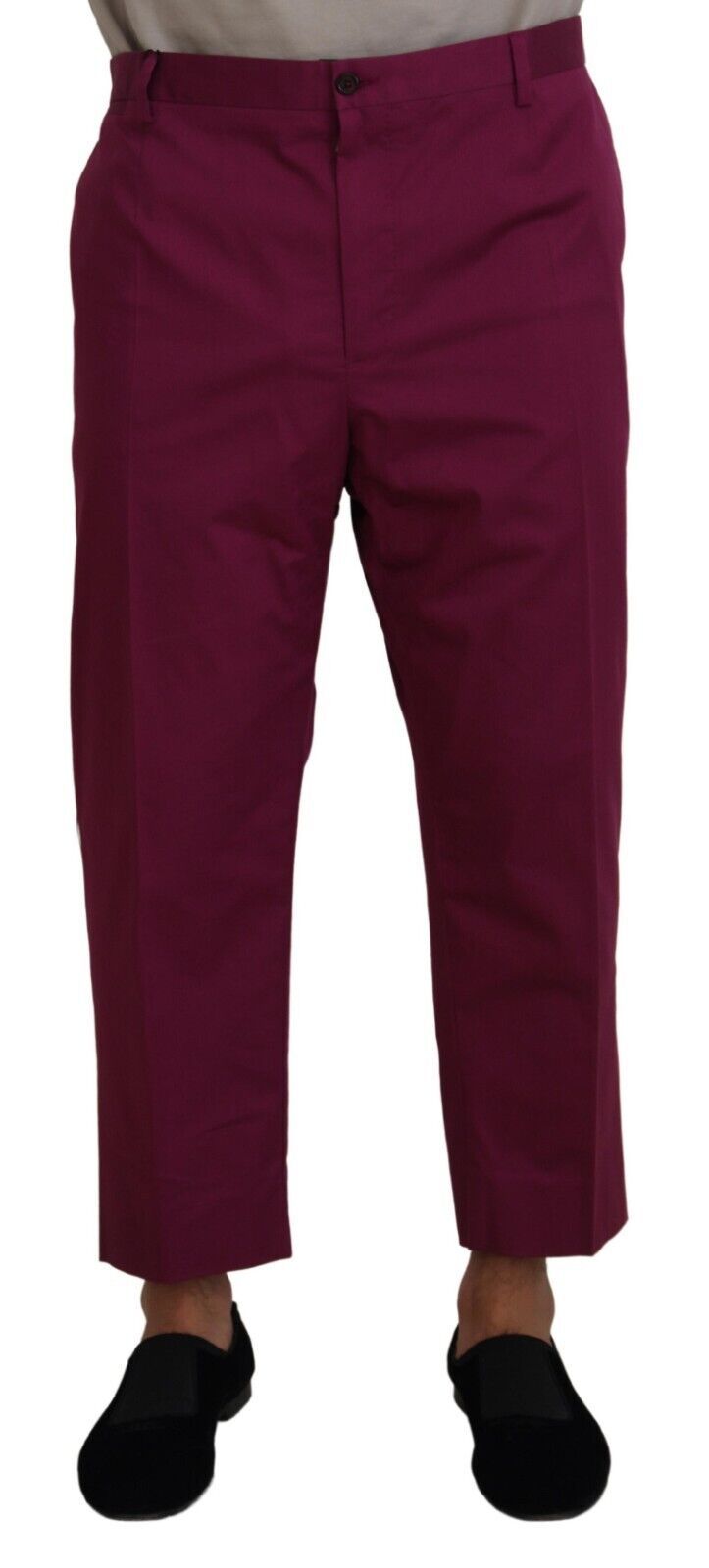 Dolce &amp; Gabbana Pantalon stretch élégant en coton magenta