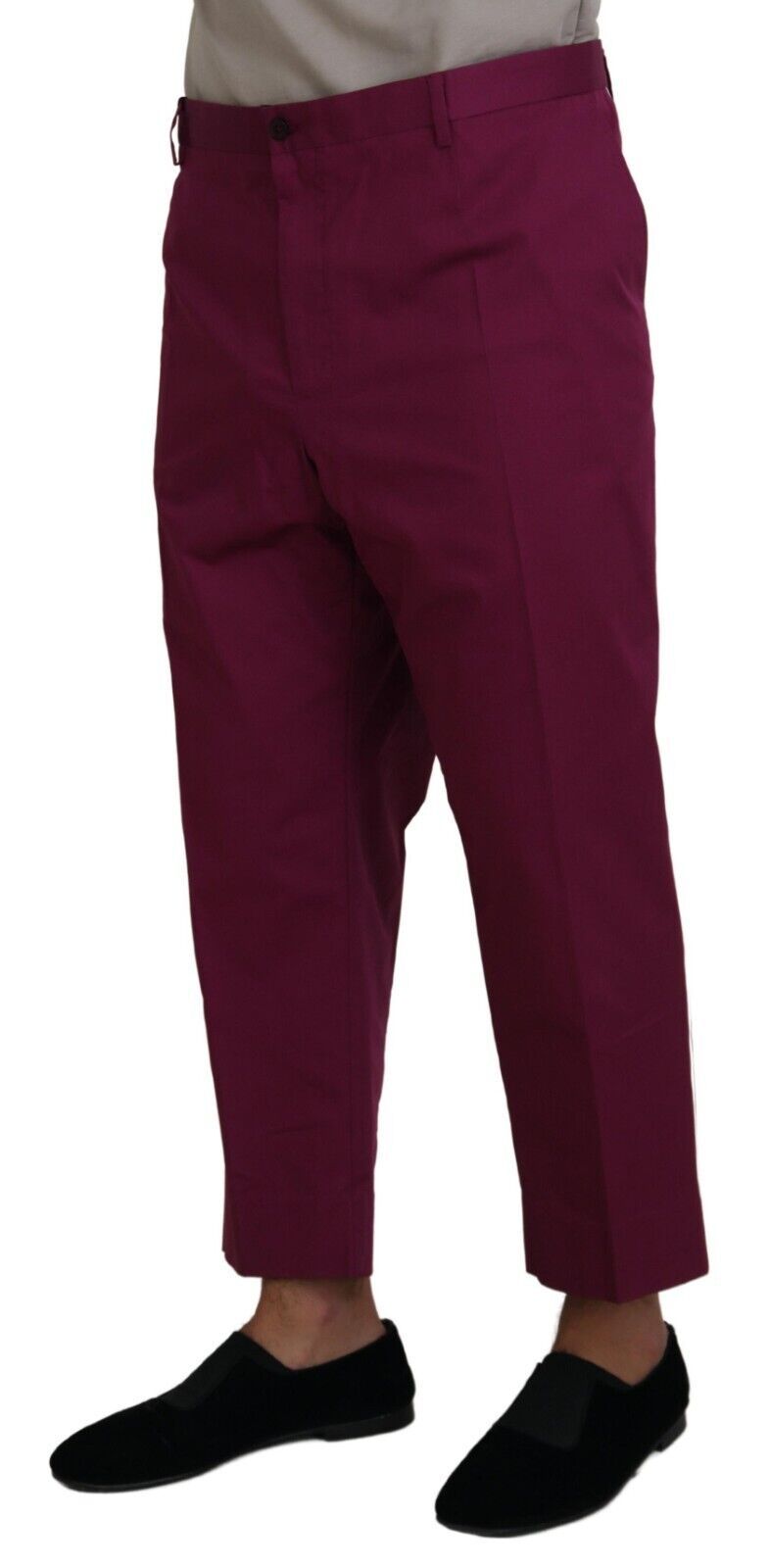 Dolce &amp; Gabbana Pantalon stretch élégant en coton magenta