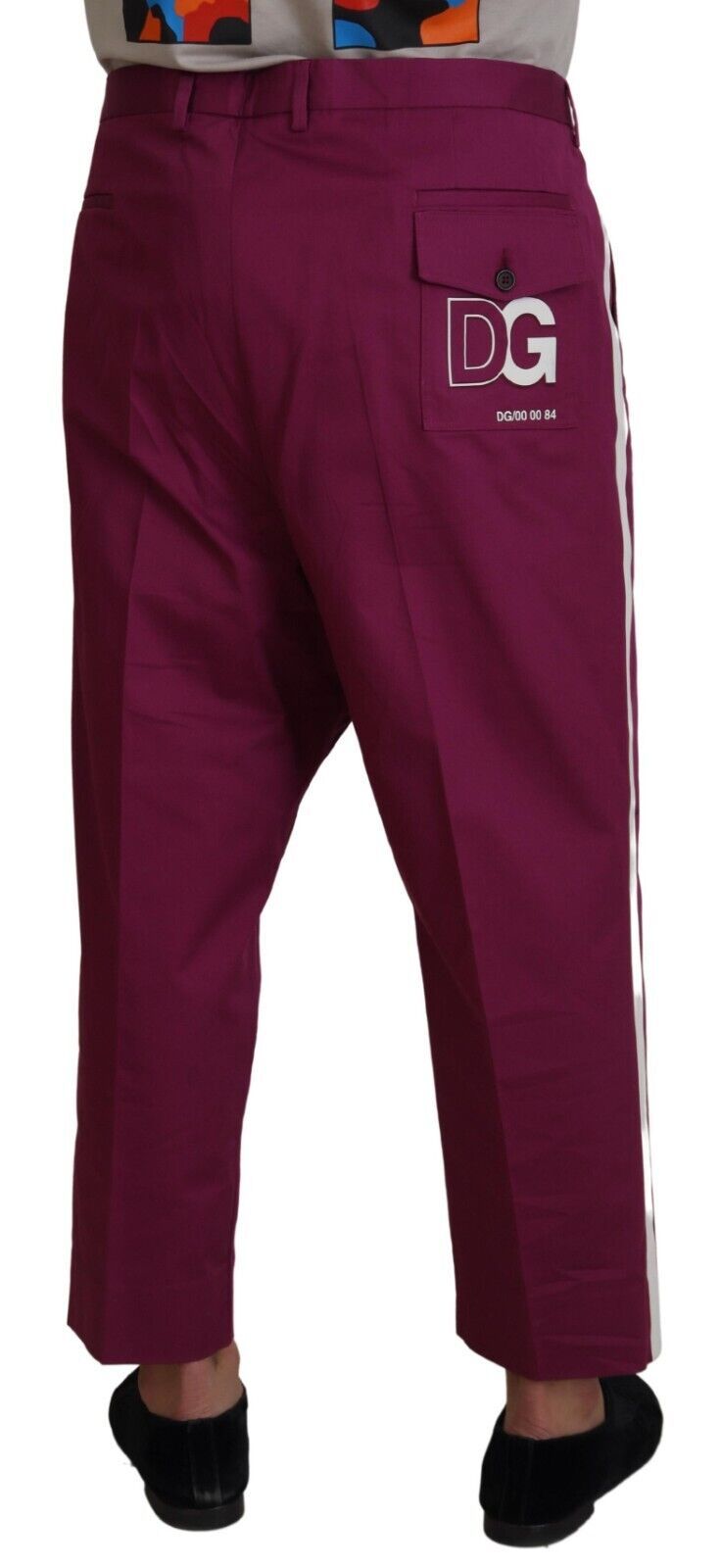 Dolce &amp; Gabbana Pantalon stretch élégant en coton magenta